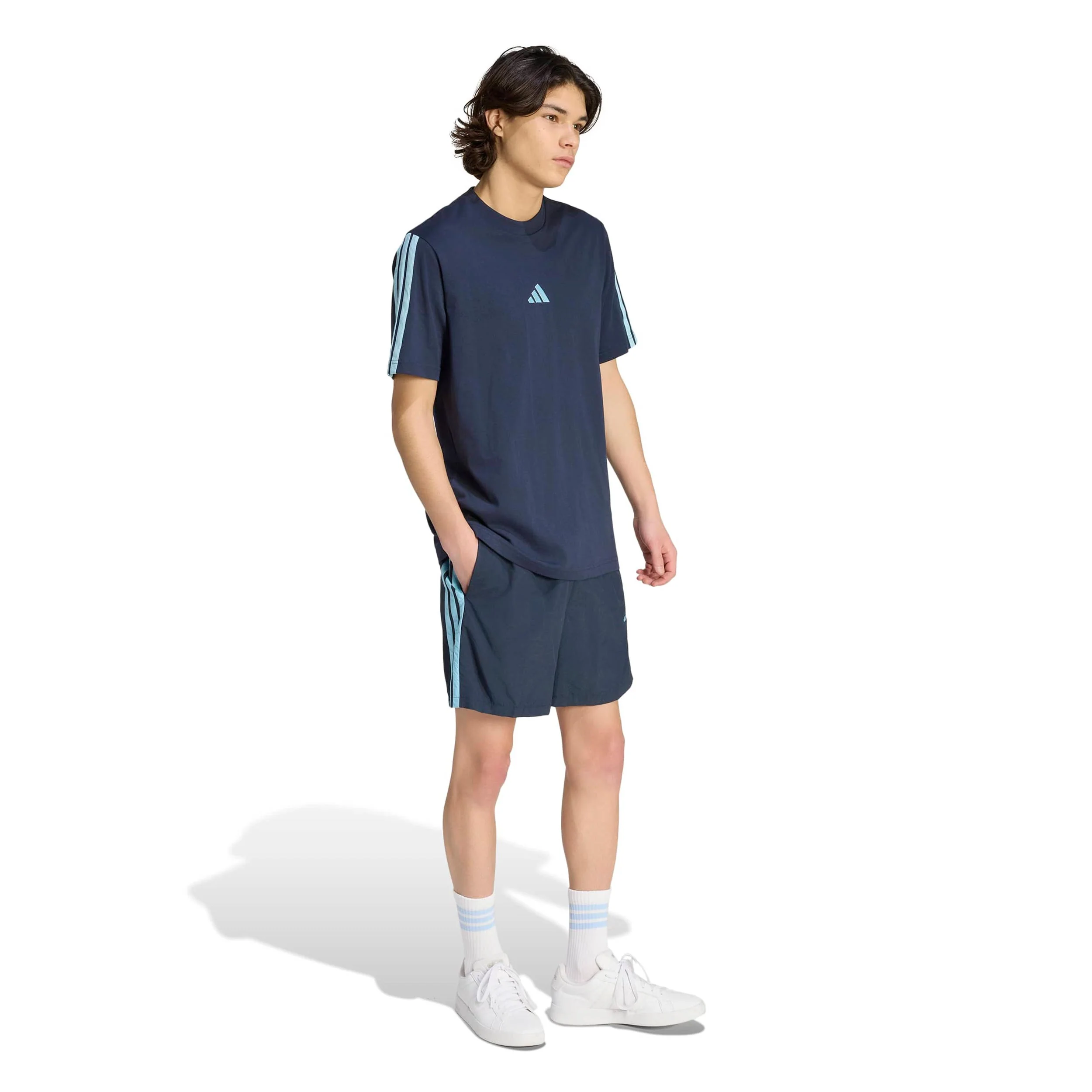3Stripes Camiseta de manga corta Hombres - azul oscuro, azul claro - Image 4