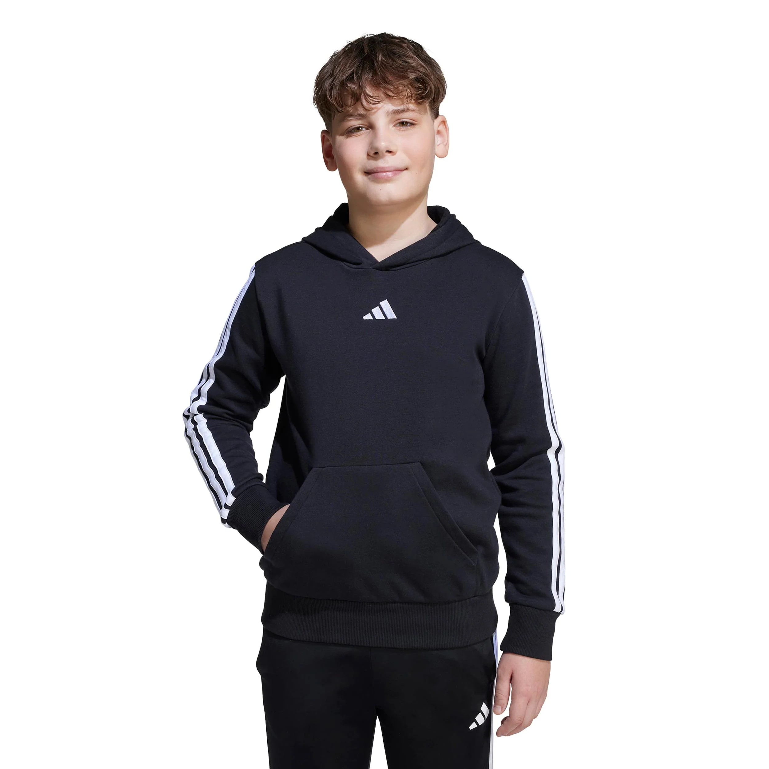 3Stripes Fleece Sudadera con capucha Chicos - negro, blanco - Image 2