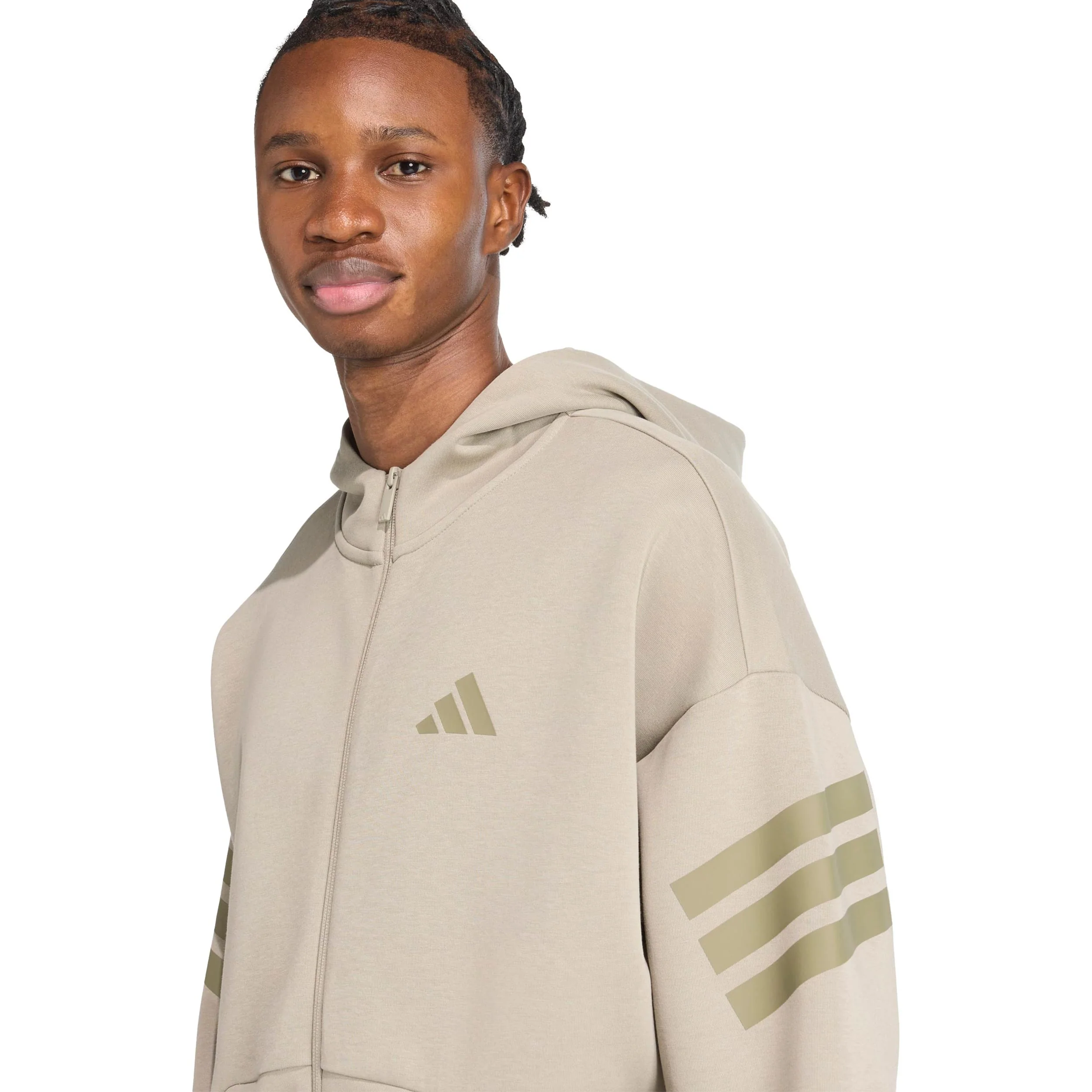 3Stripes Full-Zip Chaqueta de entrenamiento Hombres-beige - Image 5