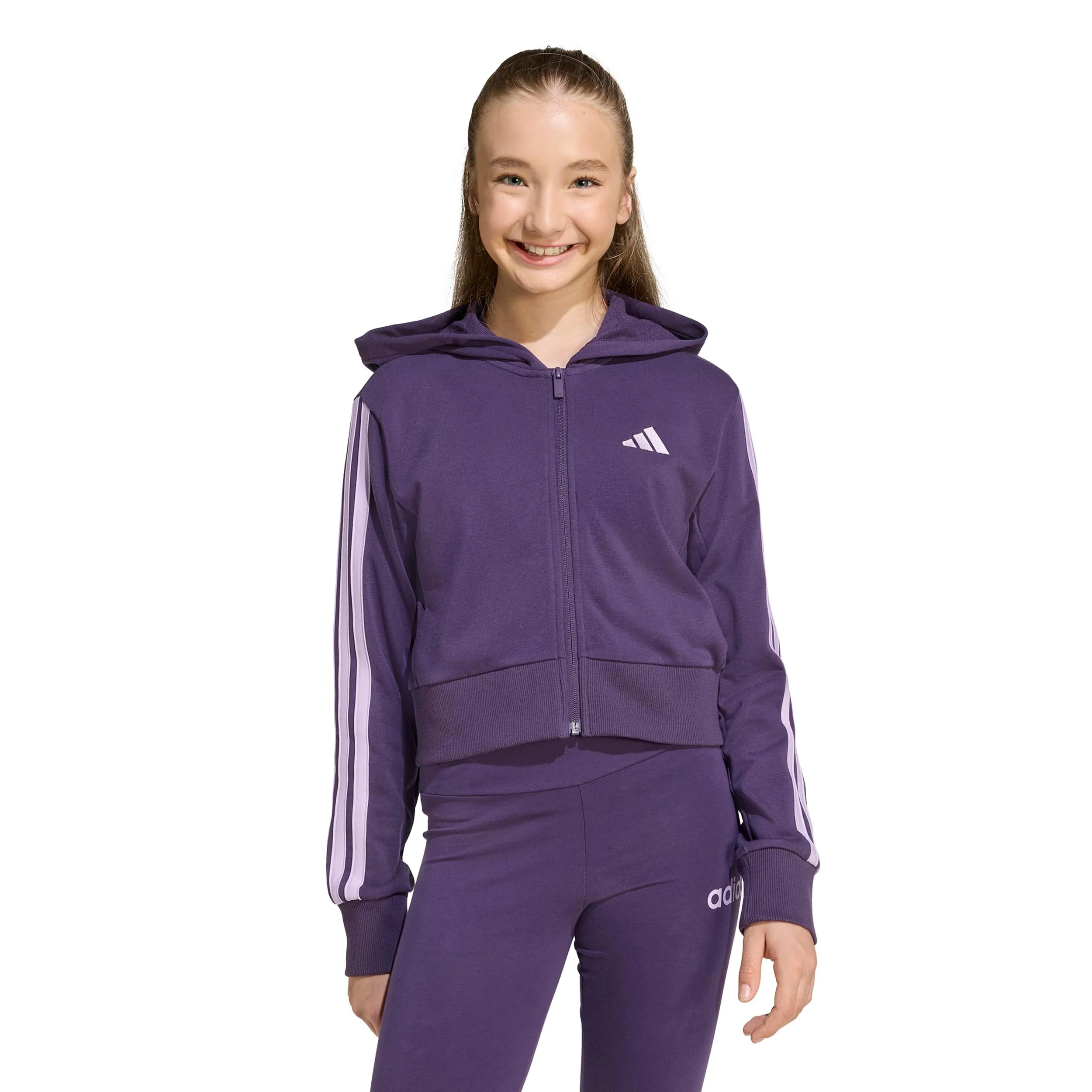 3Stripes Full-Zip Crop Chaqueta de entrenamiento Chicas - lila, morado - Image 2