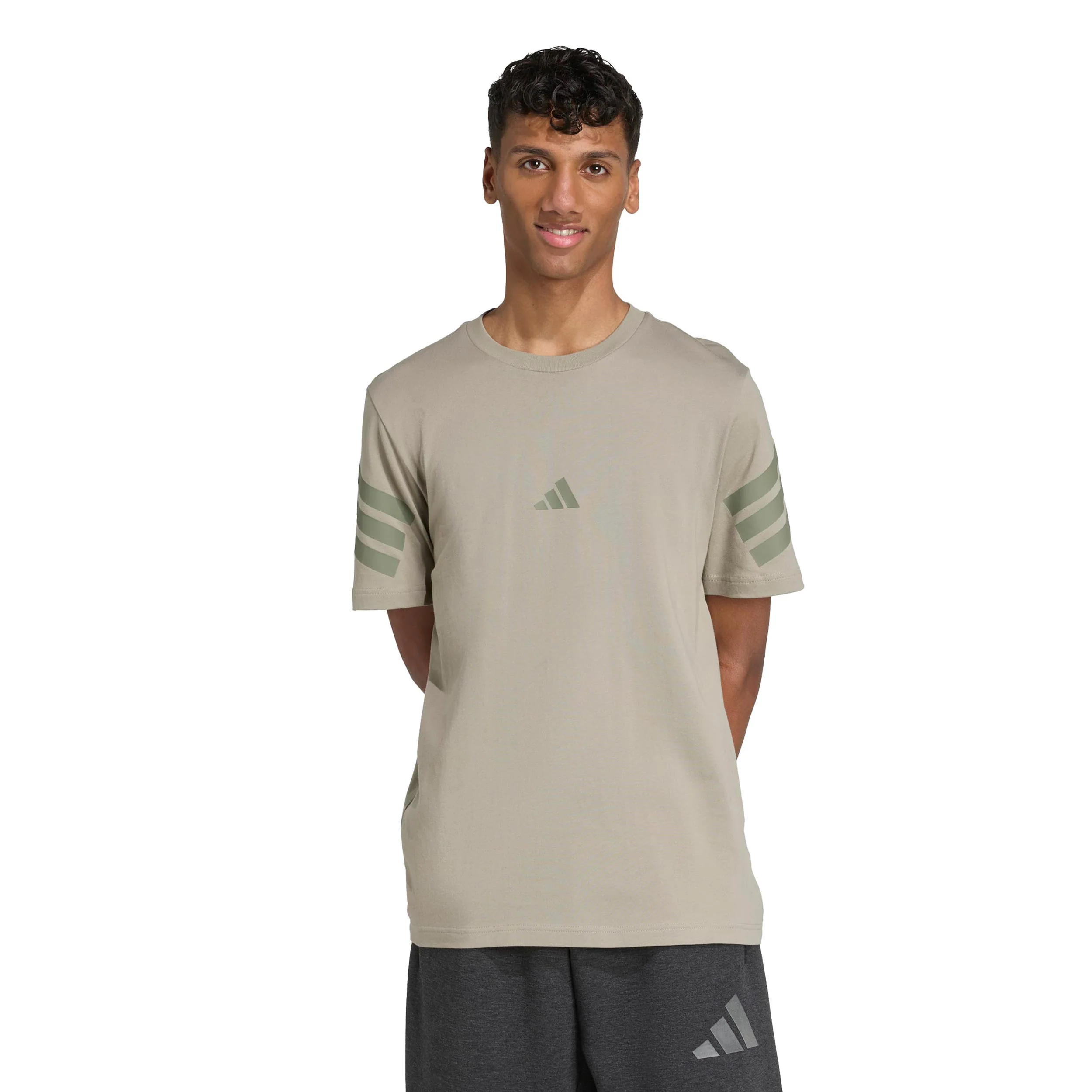 3Stripes Regular Camiseta de manga corta Hombres-beige - Image 2