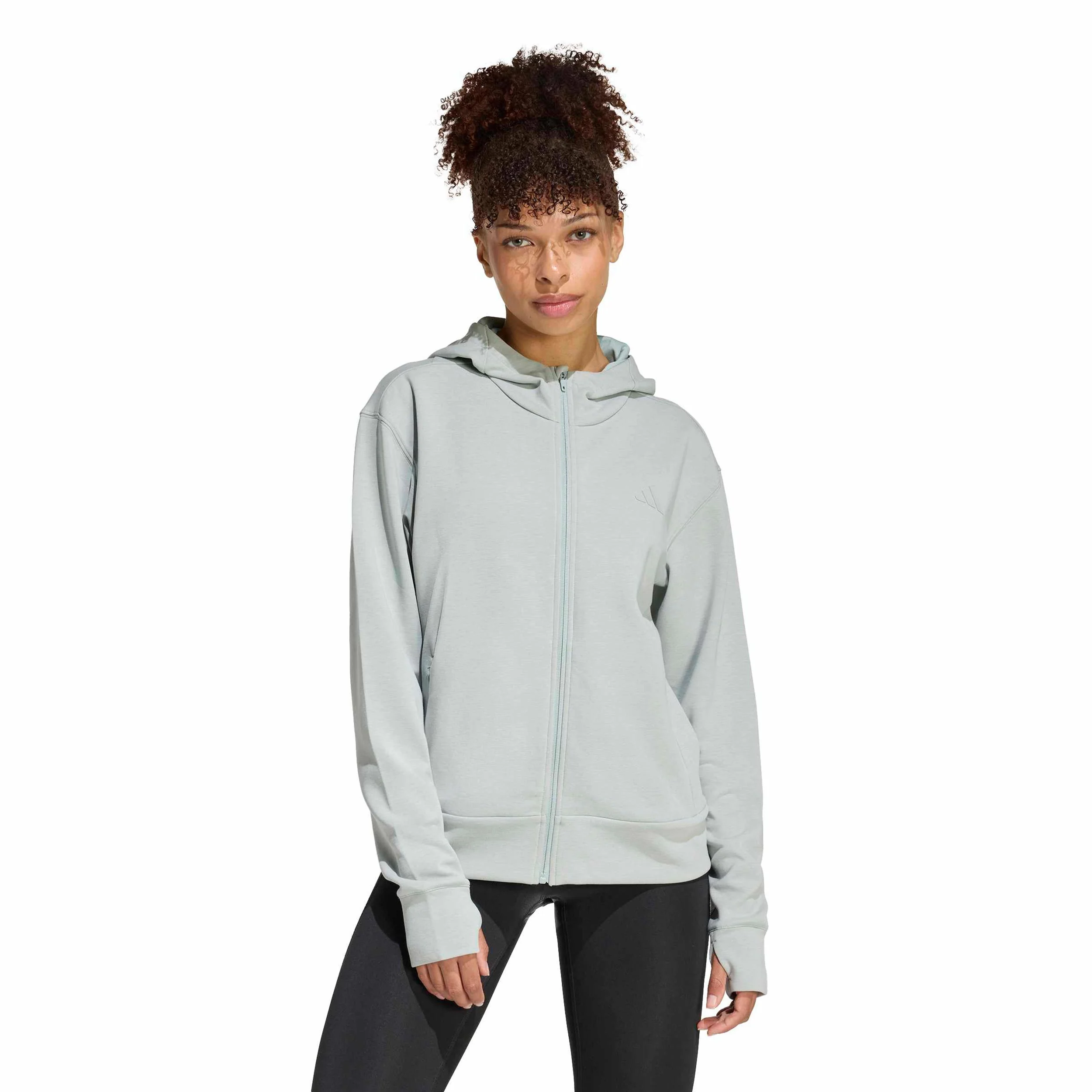 D4T Sudadera con cremallera Mujeres - salvia - Image 2