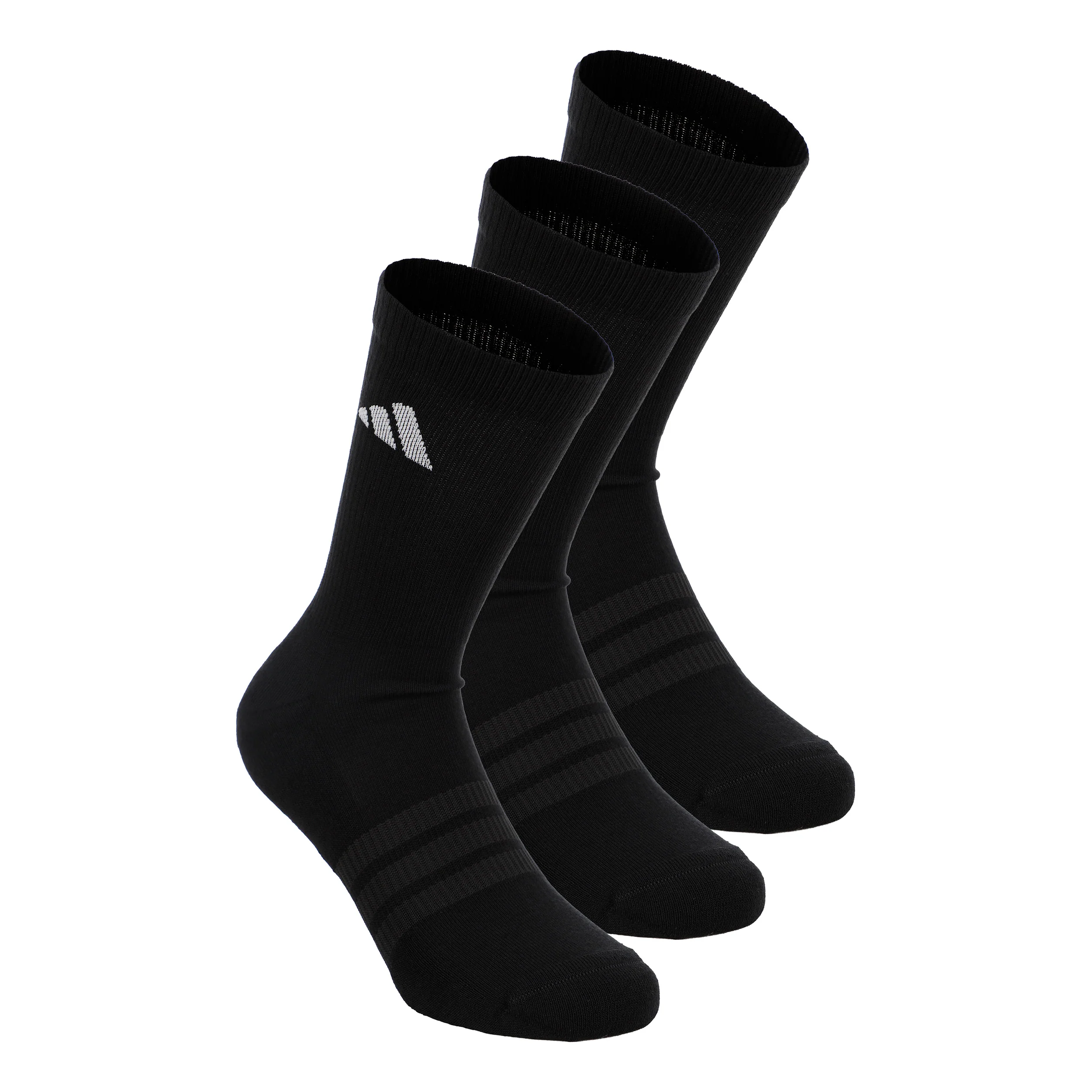 Essentials Crew 3P Calcetines de tenis Unisex-negro