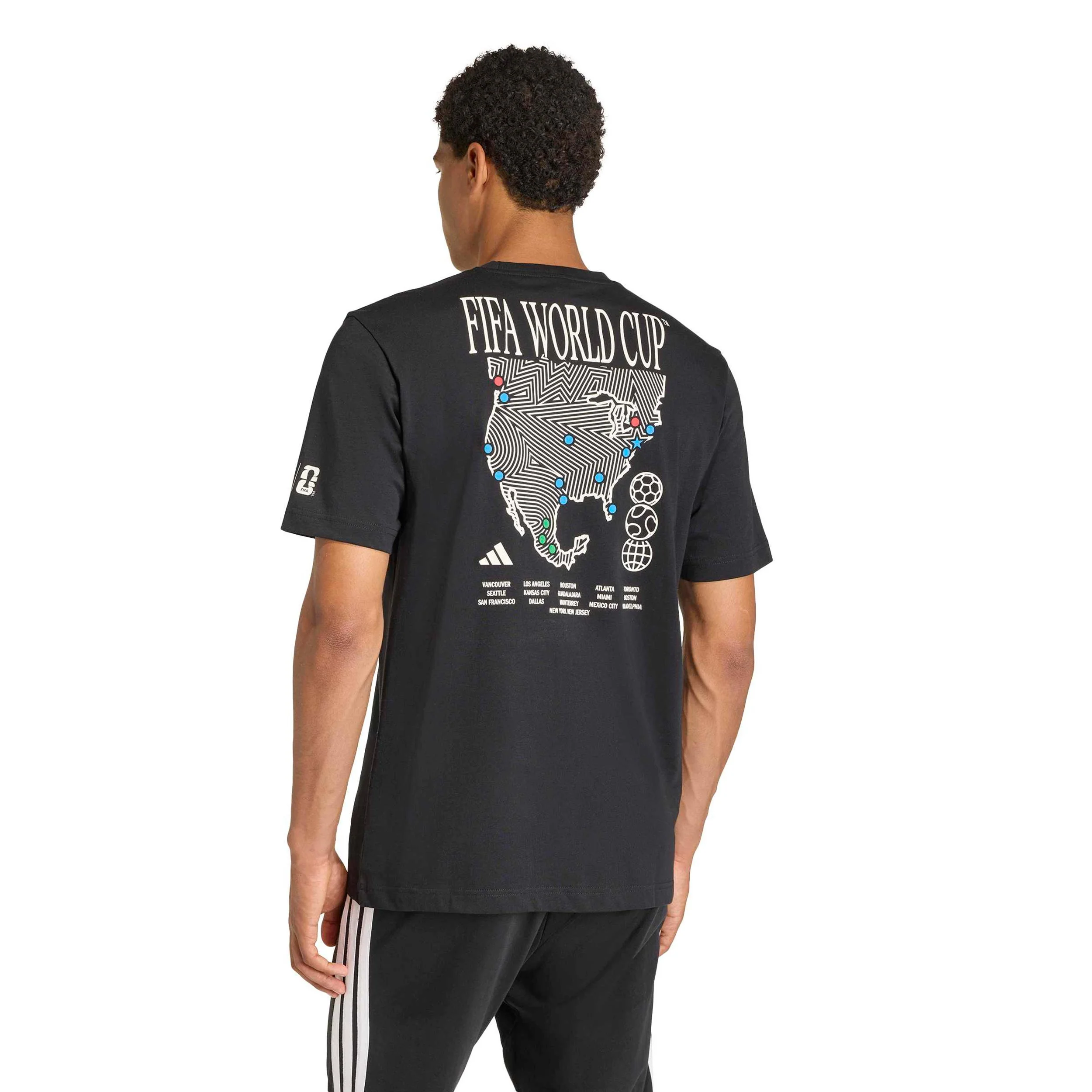 FIFA WC MAP Graphic Camiseta de manga corta Hombres - negro, multicolor - Image 3