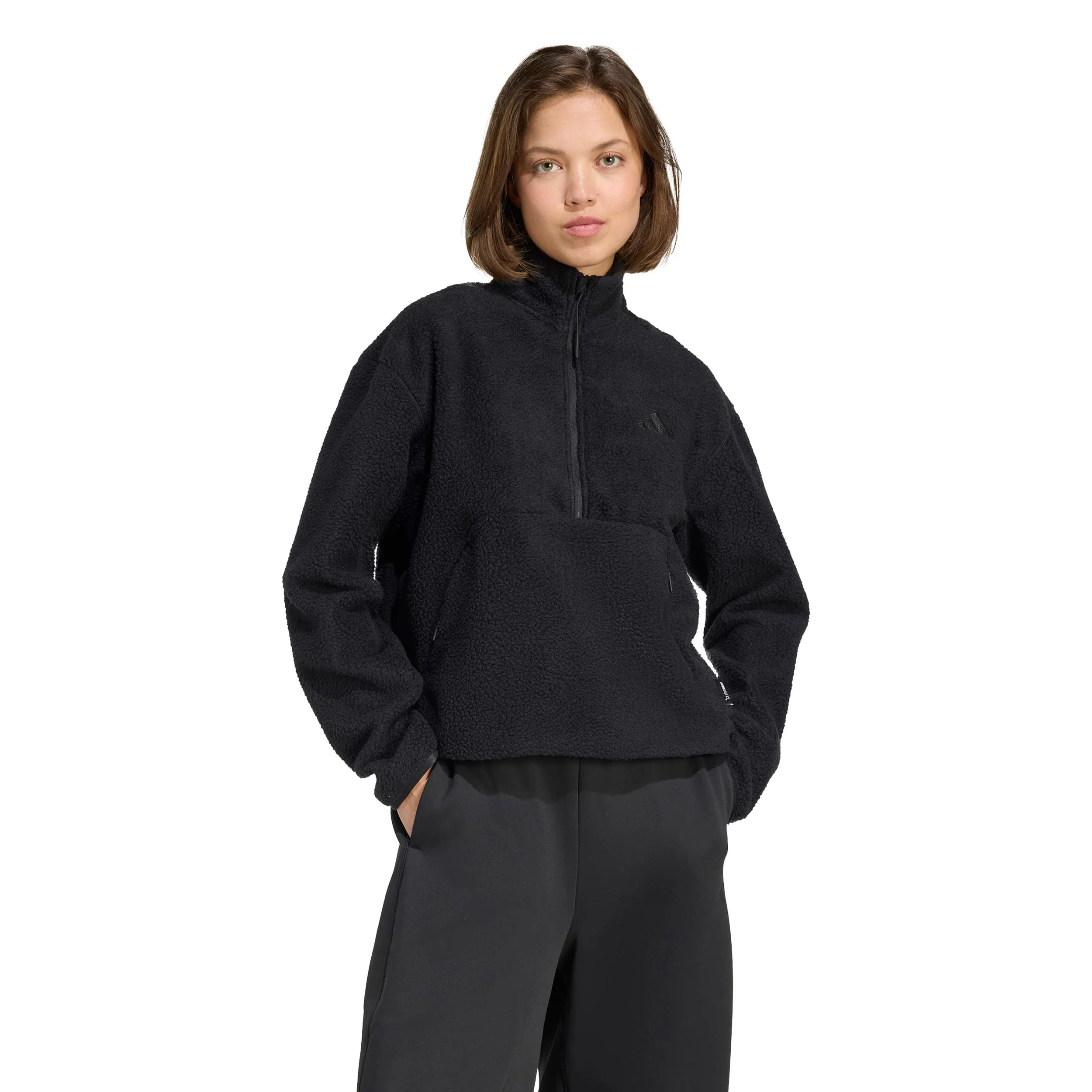 Fleece Half-Zip Sudadera Mujeres-negro - Image 2