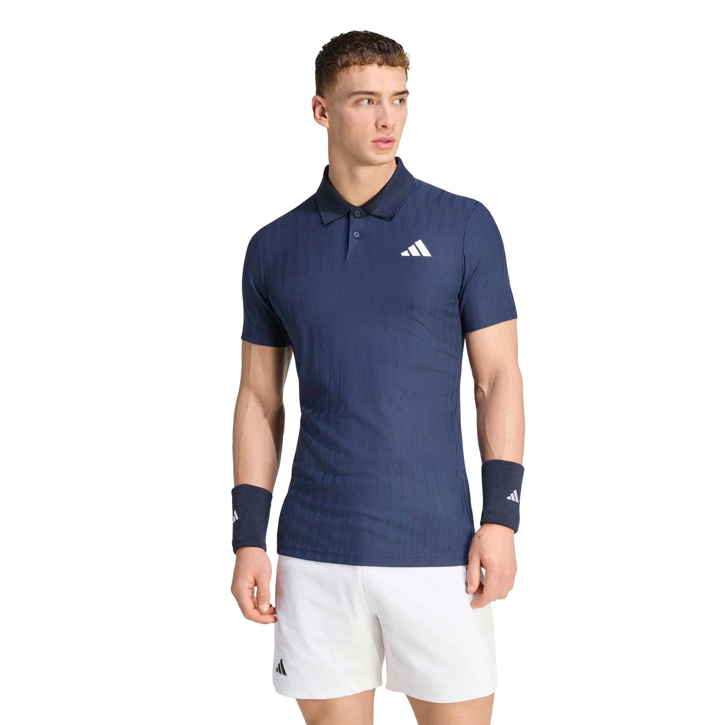 Freelift Polo Hombres - azul oscuro, blanco - Image 2