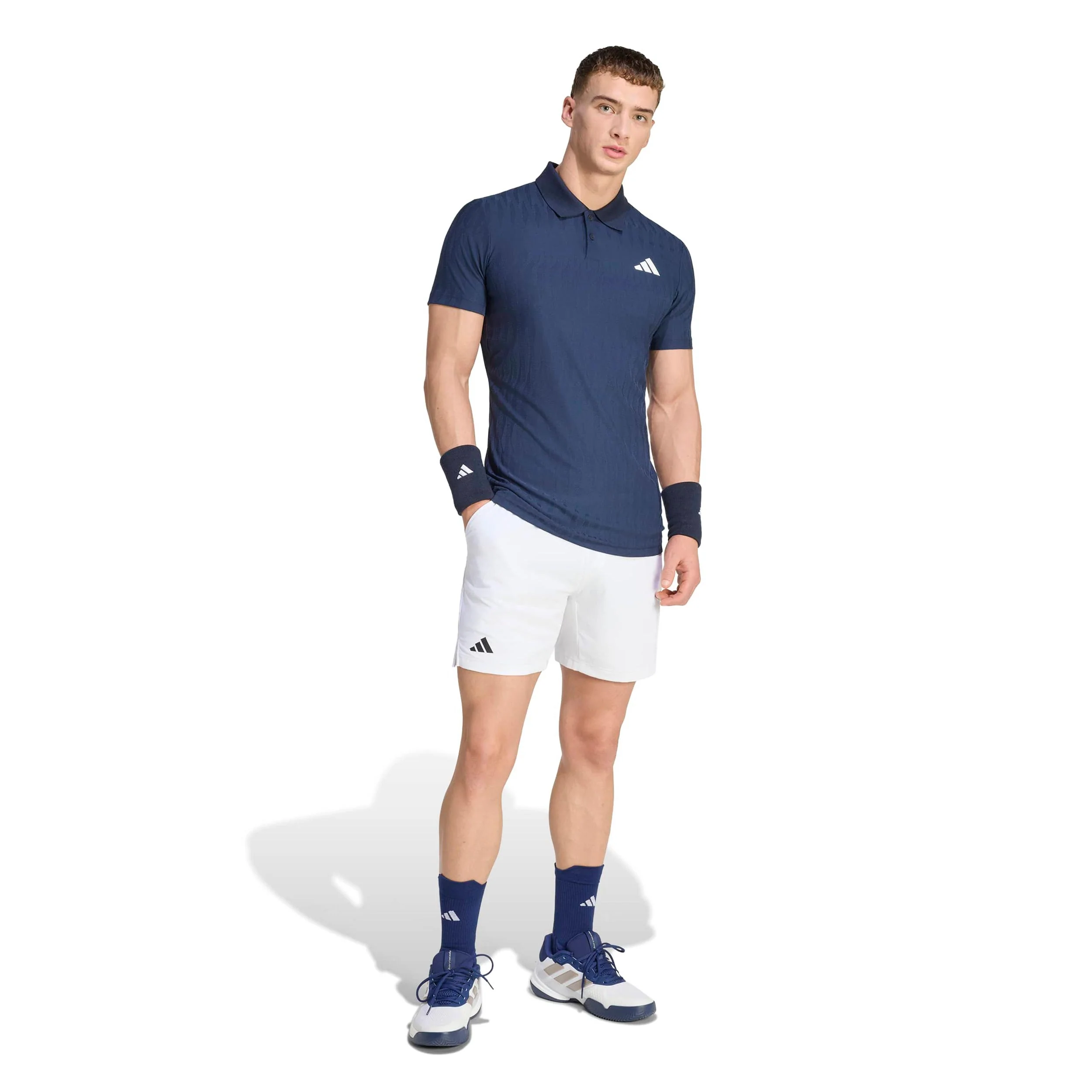 Freelift Polo Hombres - azul oscuro, blanco - Image 4