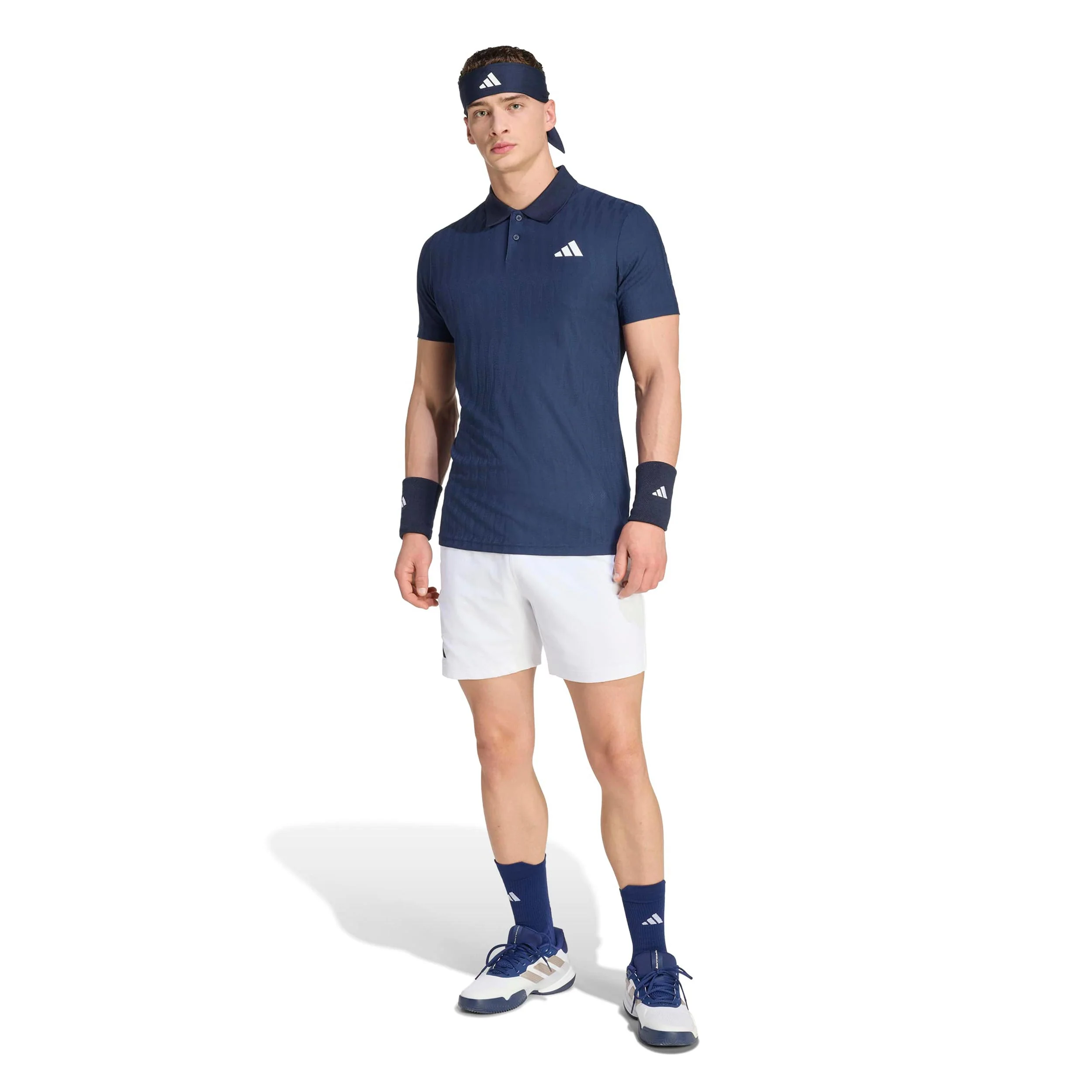 Freelift Polo Hombres - azul oscuro, blanco - Image 5