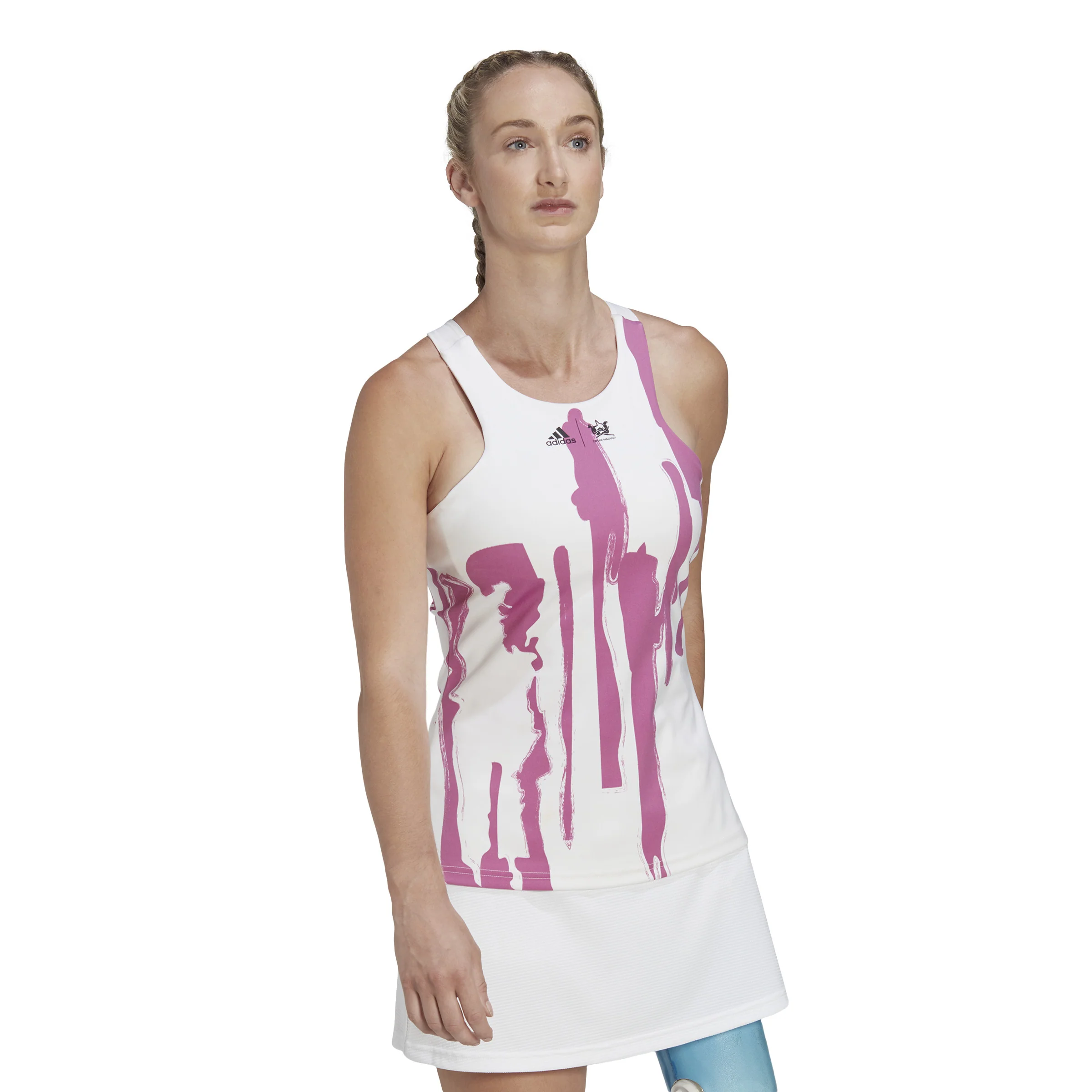 New York Y Camiseta De Tirantes Mujeres-Blanco,Lila - Image 2