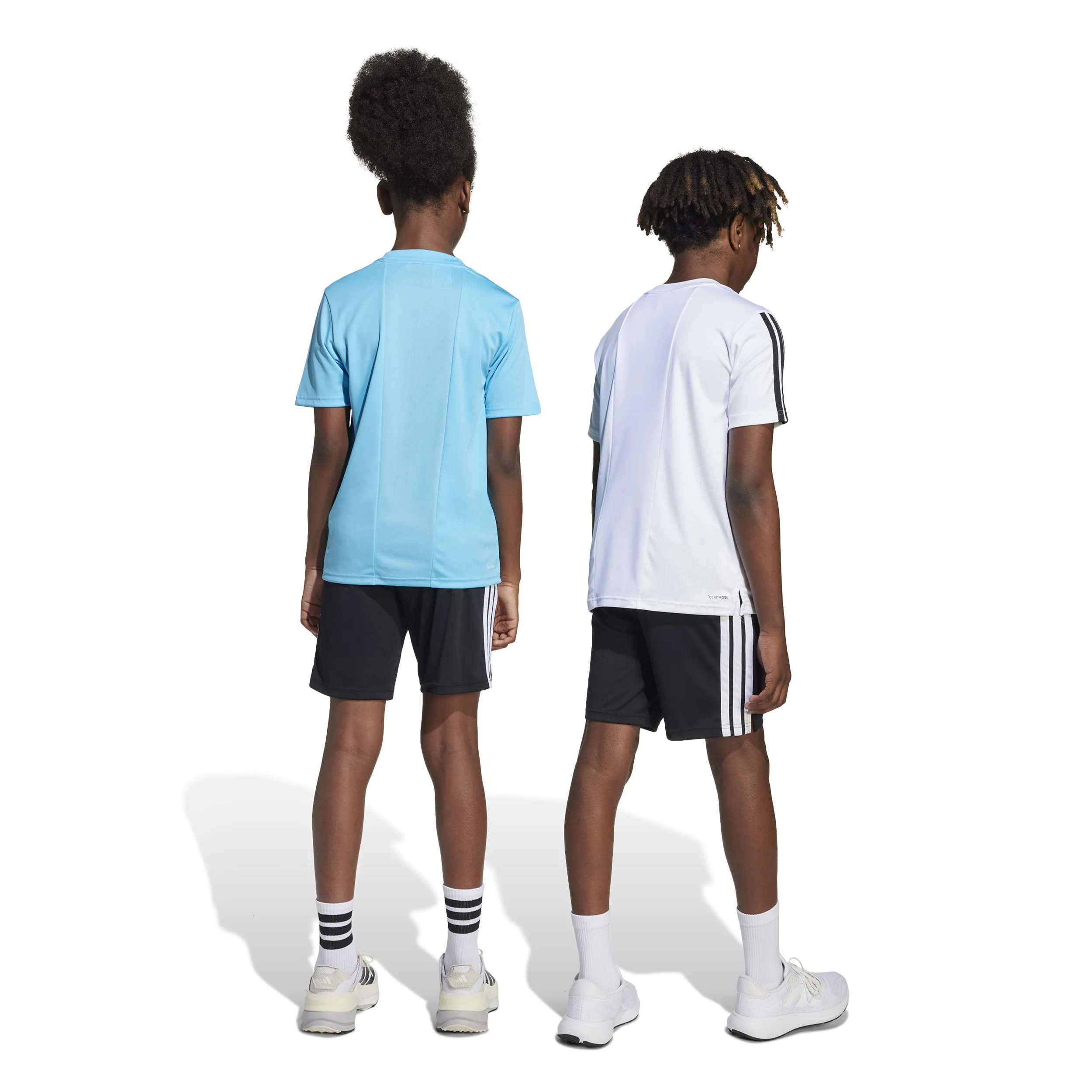 Training Essentials 3 Stripes Shorts Niños-Negro,Blanco - Image 8