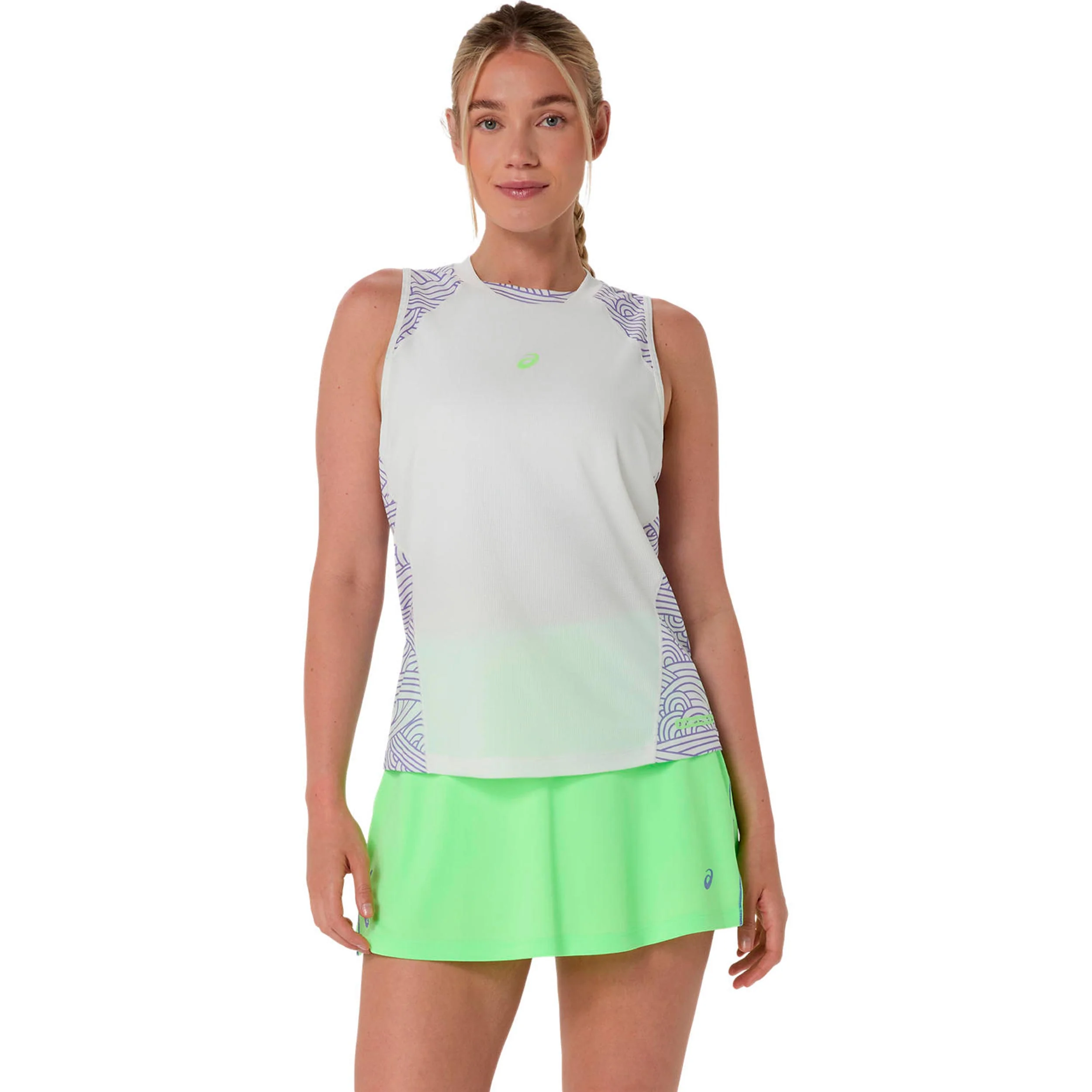 Court All Over Print Camiseta de tirantes Mujeres - crema, azul-gris