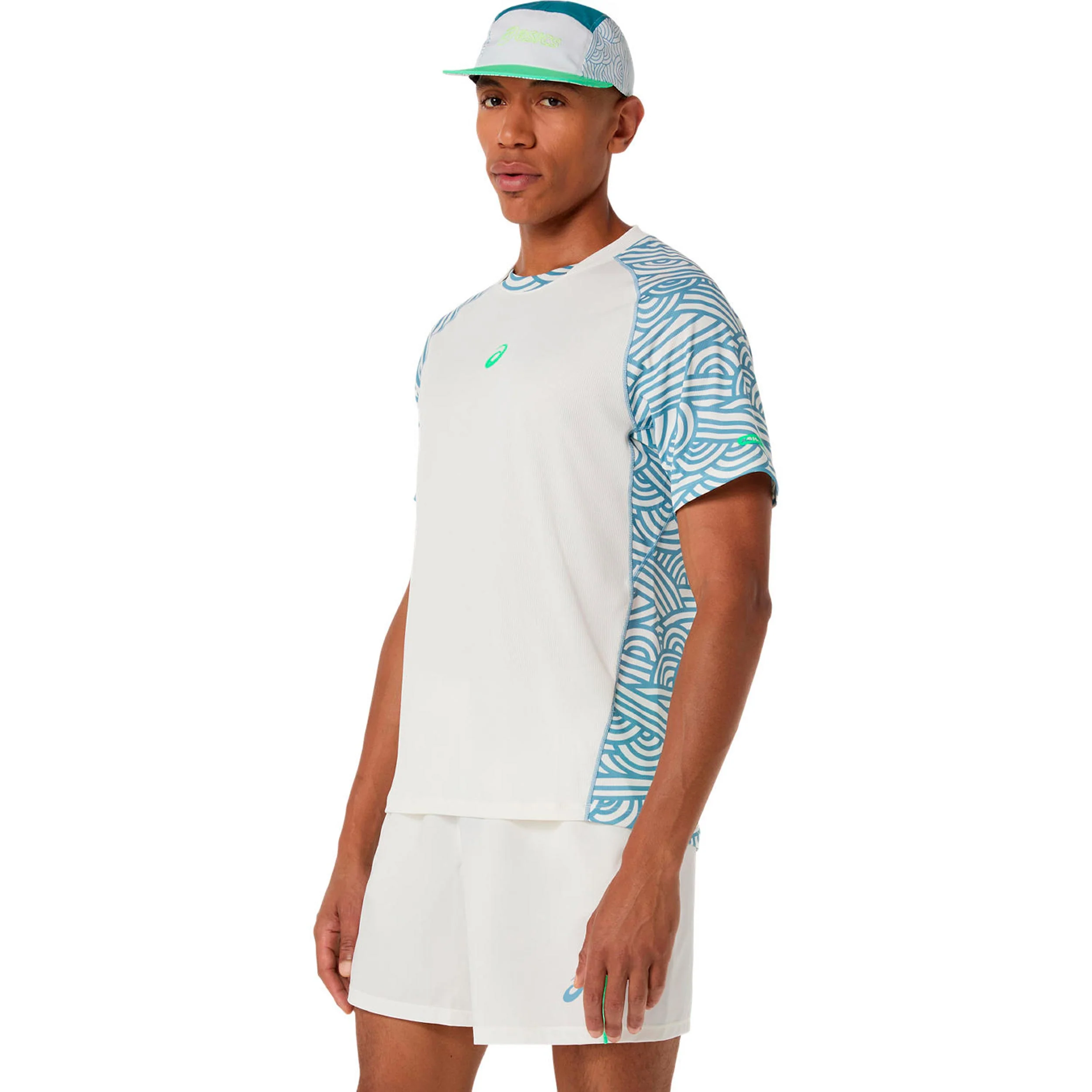 Court Camiseta de manga corta Hombres - crema, azul-gris