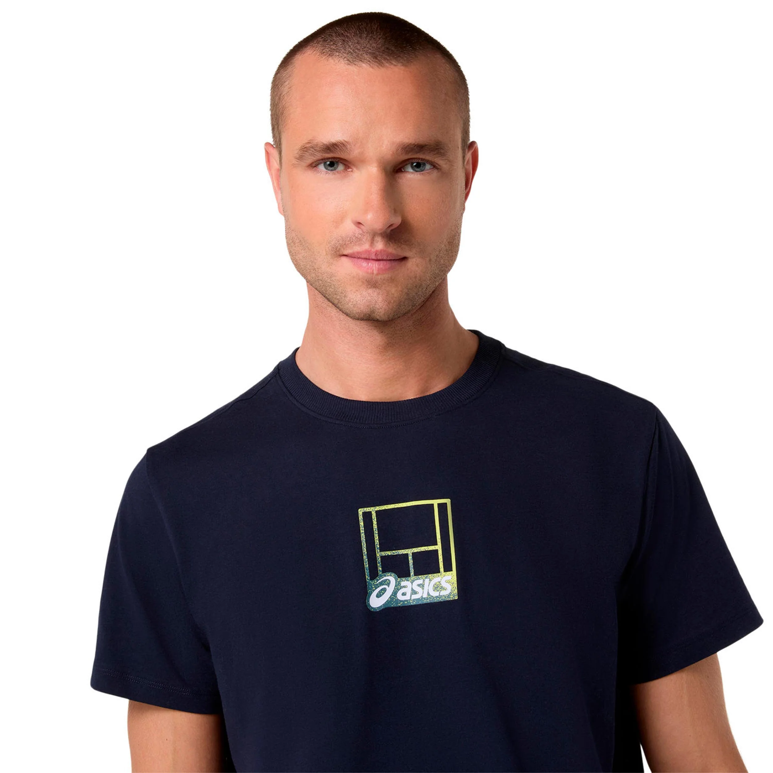 Court Core Graphic Camiseta de manga corta Hombres-azul oscuro - Image 6