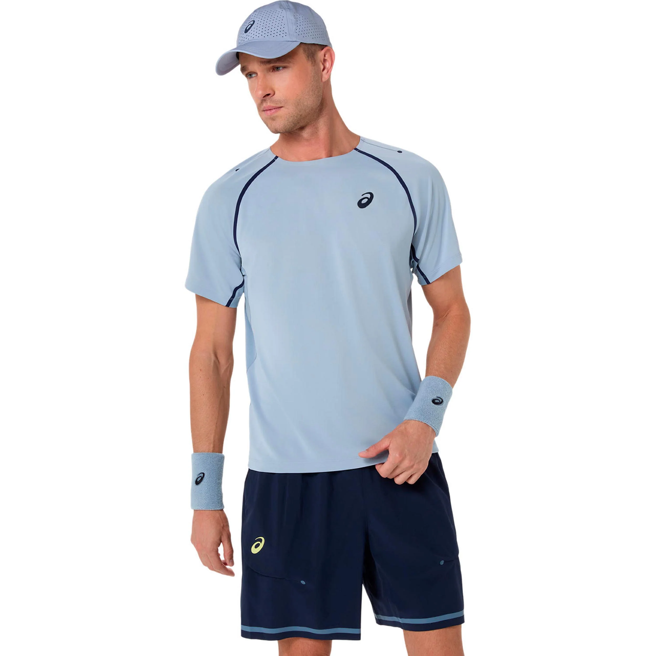 Match Camiseta de manga corta Hombres-azul-gris