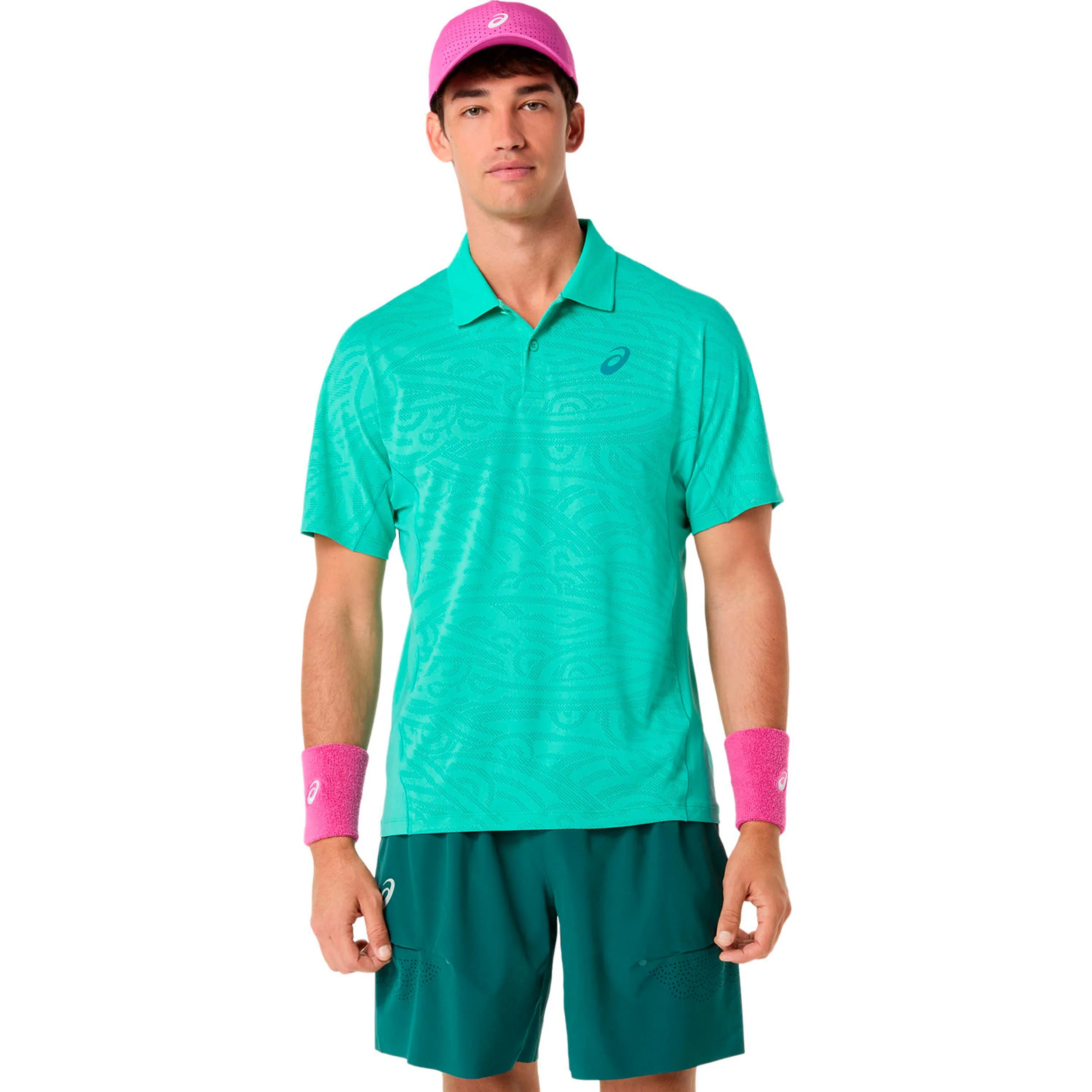 Match Jacquard Polo Hombres - verde