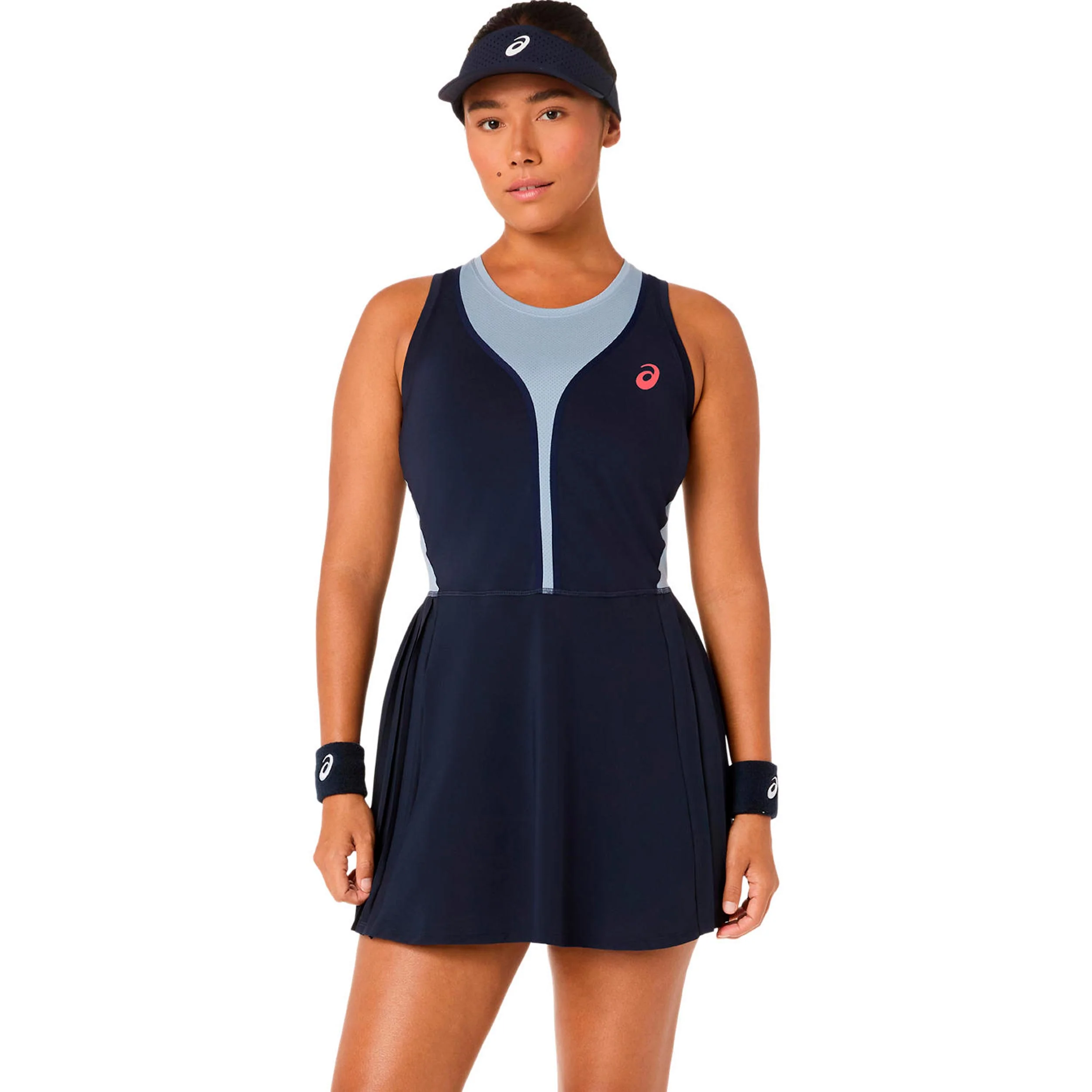Match Pleat Vestido Mujeres-azul oscuro