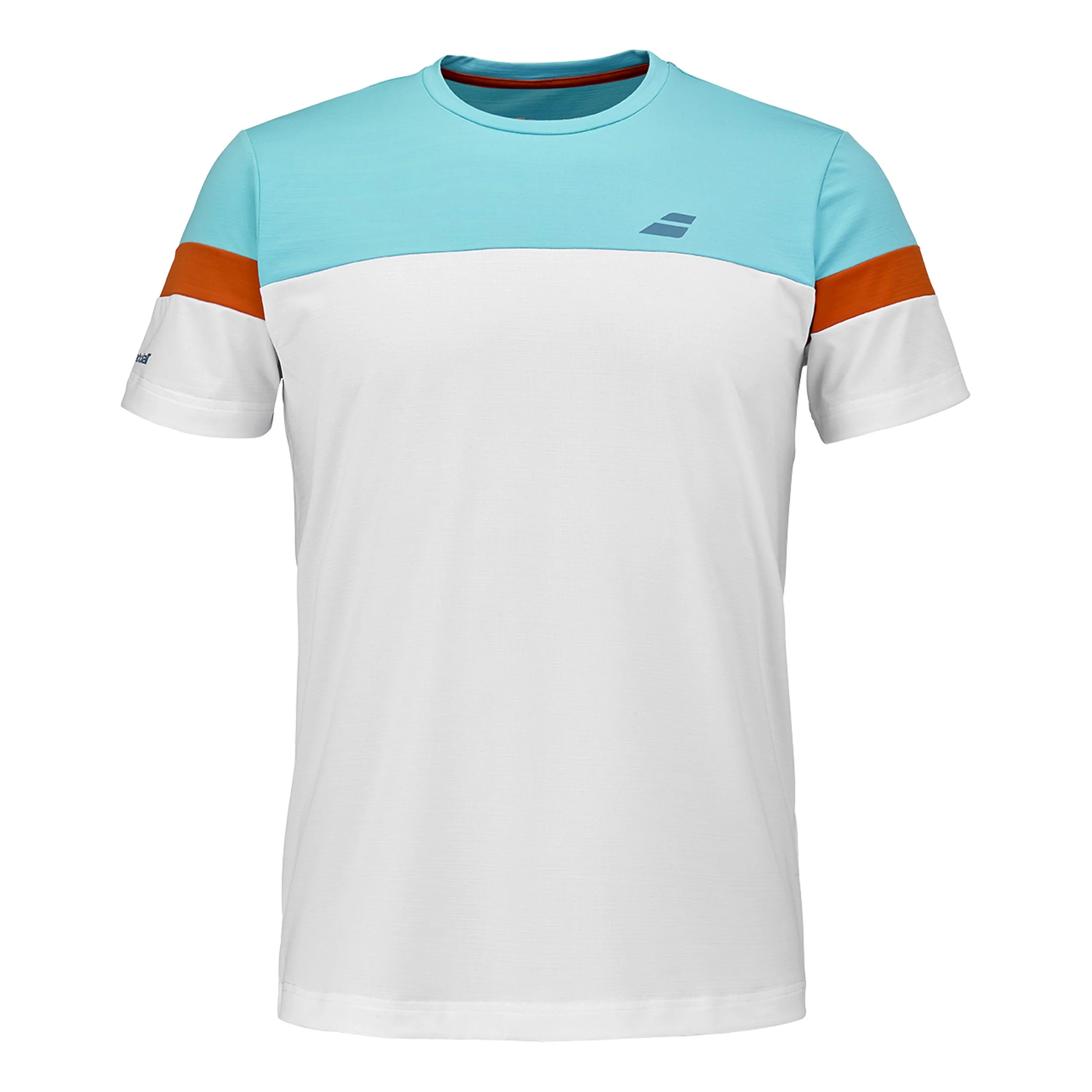 Crew Neck Camiseta de manga corta Hombres - blanco, naranja