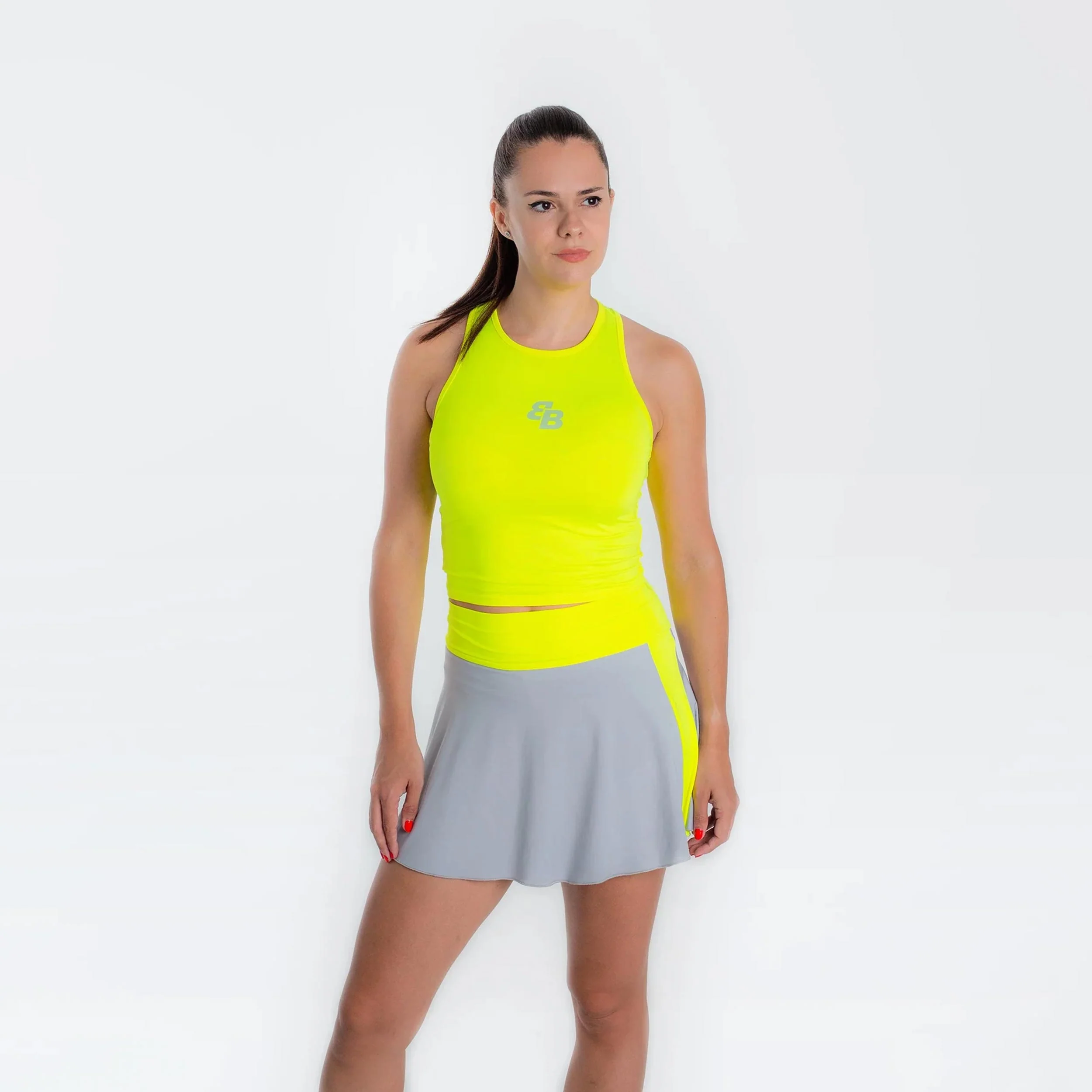 Basica Corta Camiseta De Tirantes Mujeres-Amarillo - Image 3