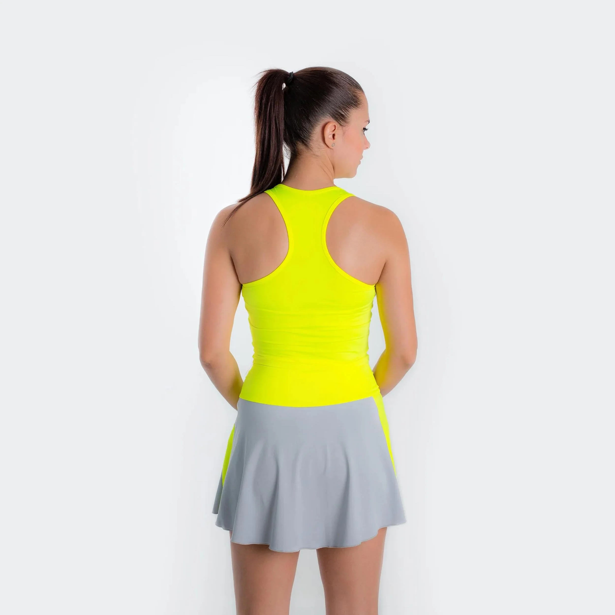Basica Corta Camiseta De Tirantes Mujeres-Amarillo - Image 4