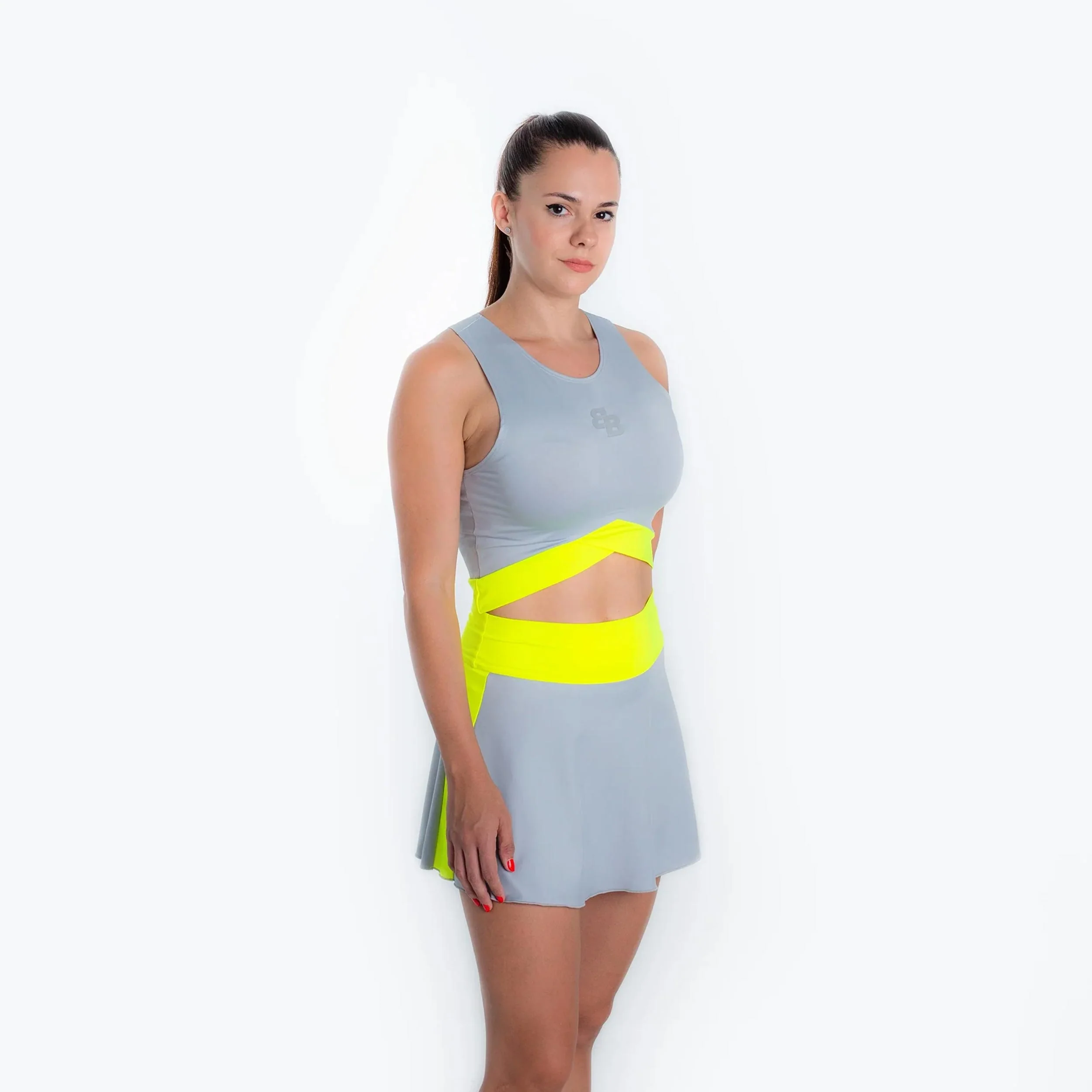 Bora Camiseta De Tirantes Mujeres-Gris,Amarillo Neón - Image 3