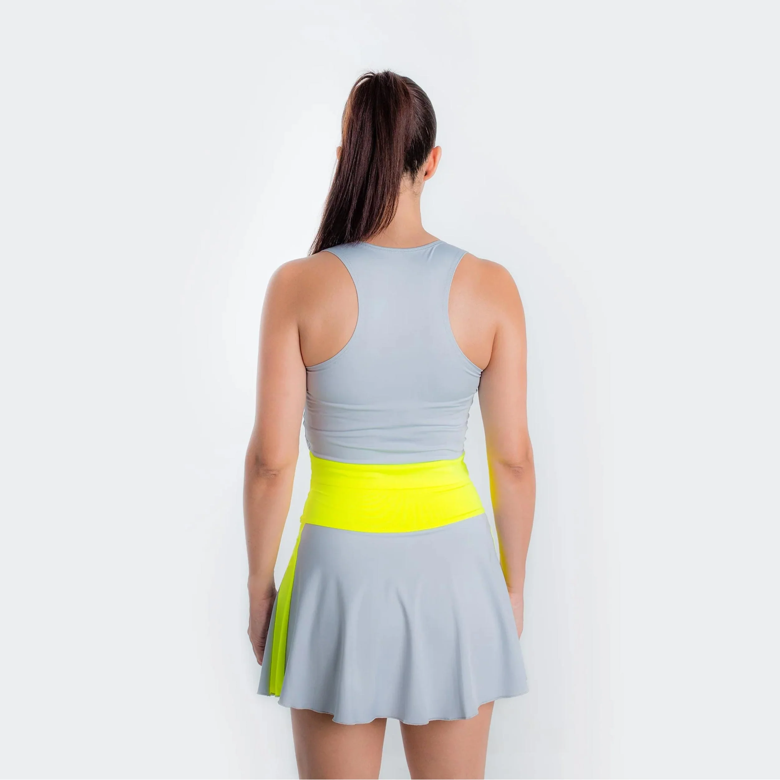 Bora Camiseta De Tirantes Mujeres-Gris,Amarillo Neón - Image 4