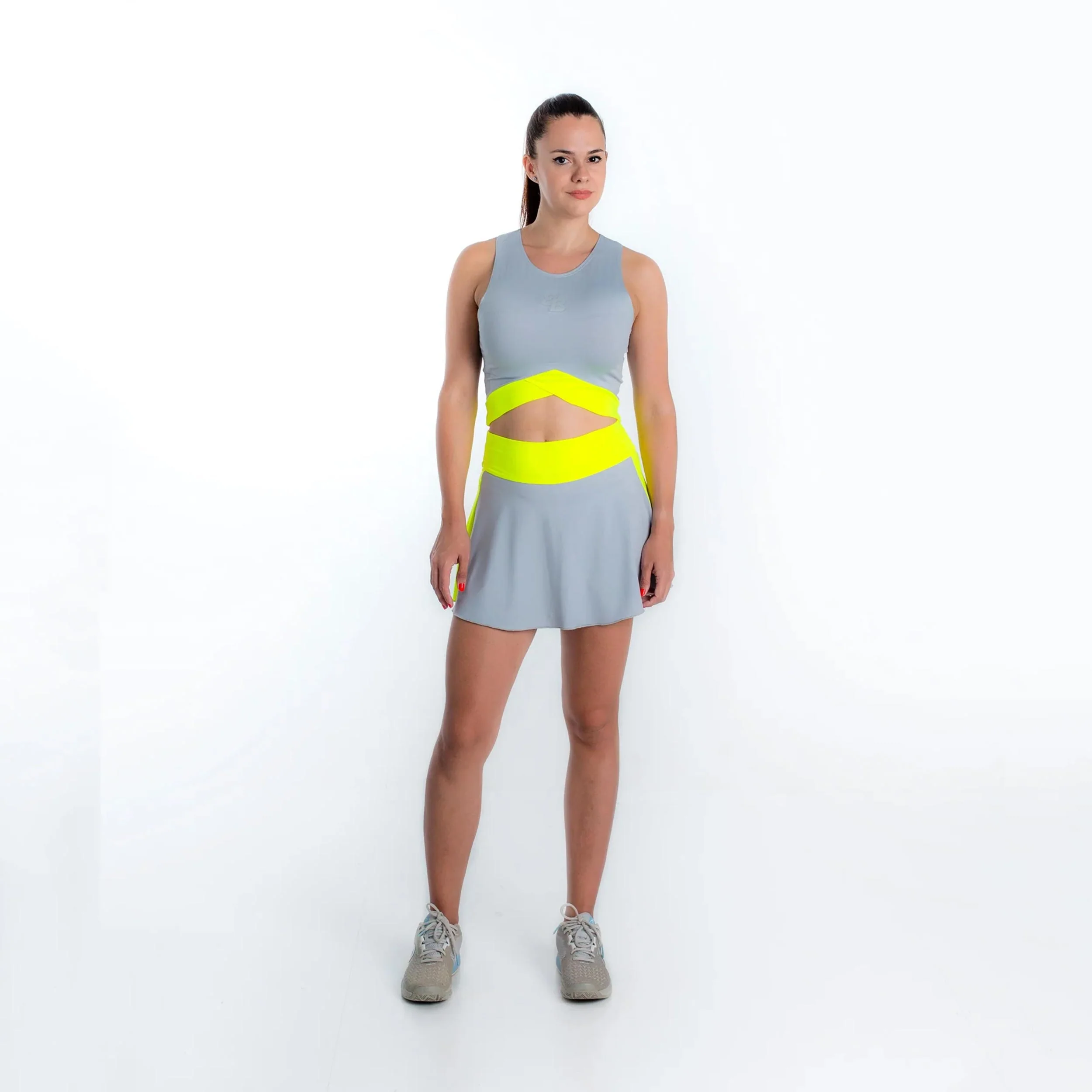 Bora Camiseta De Tirantes Mujeres-Gris,Amarillo Neón - Image 5