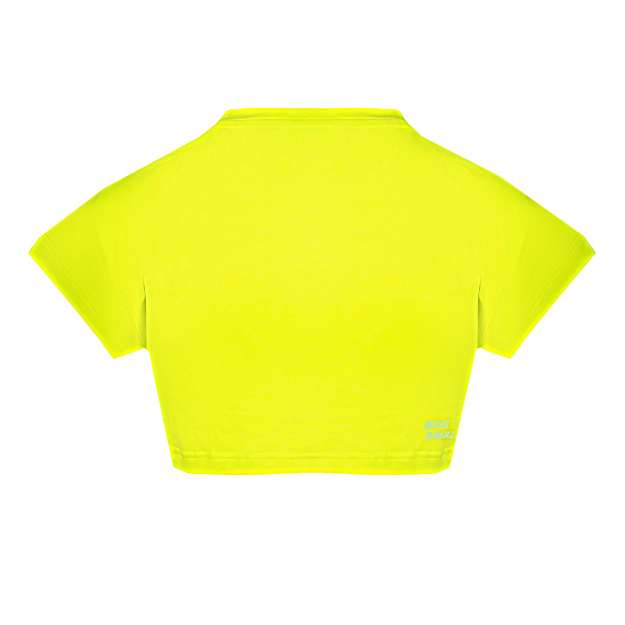 Abdominis Crop Move Camiseta De Manga Corta Mujeres-Amarillo Neón - Image 2