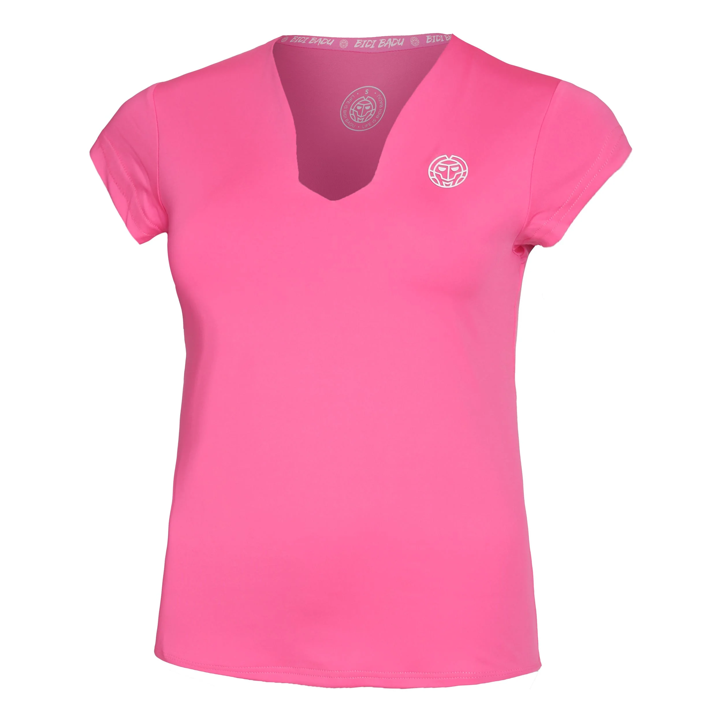 Bella 2.0 Tech V-Neck Camiseta De Manga Corta Mujeres-Rosa,Blanco