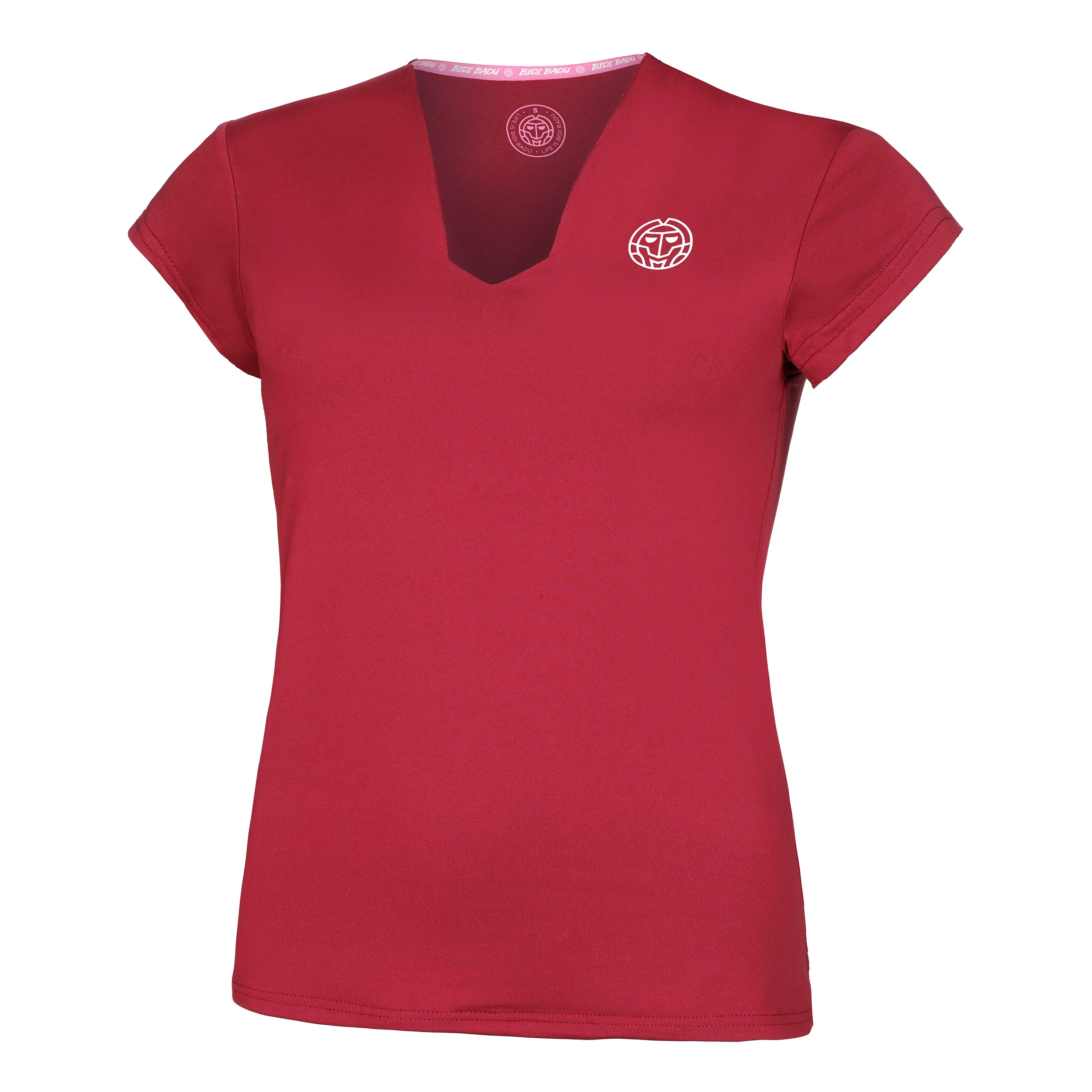 Bubble V-Neck Camiseta De Manga Corta Mujeres-Rojo