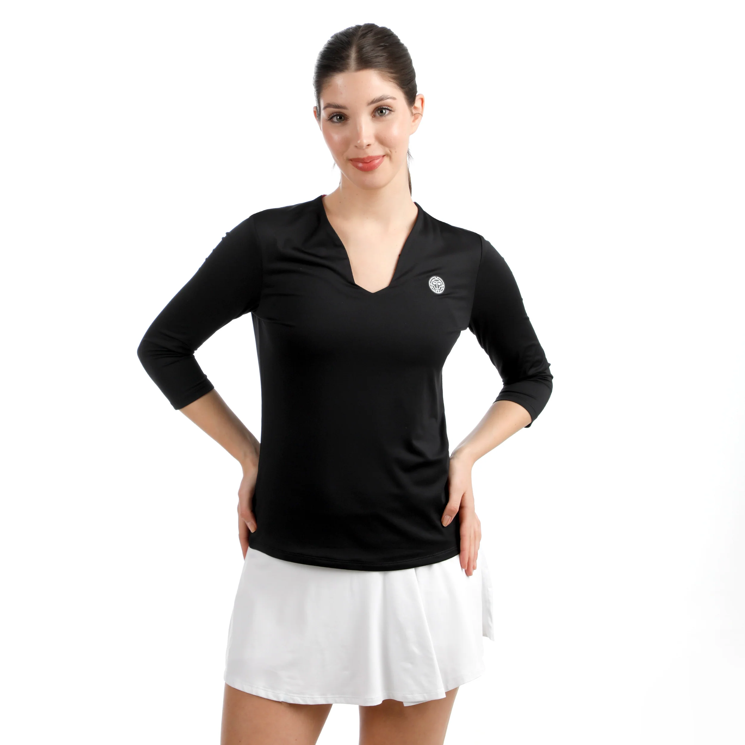 Crew 2.0 V-Neck Camiseta de manga larga Mujeres-negro
