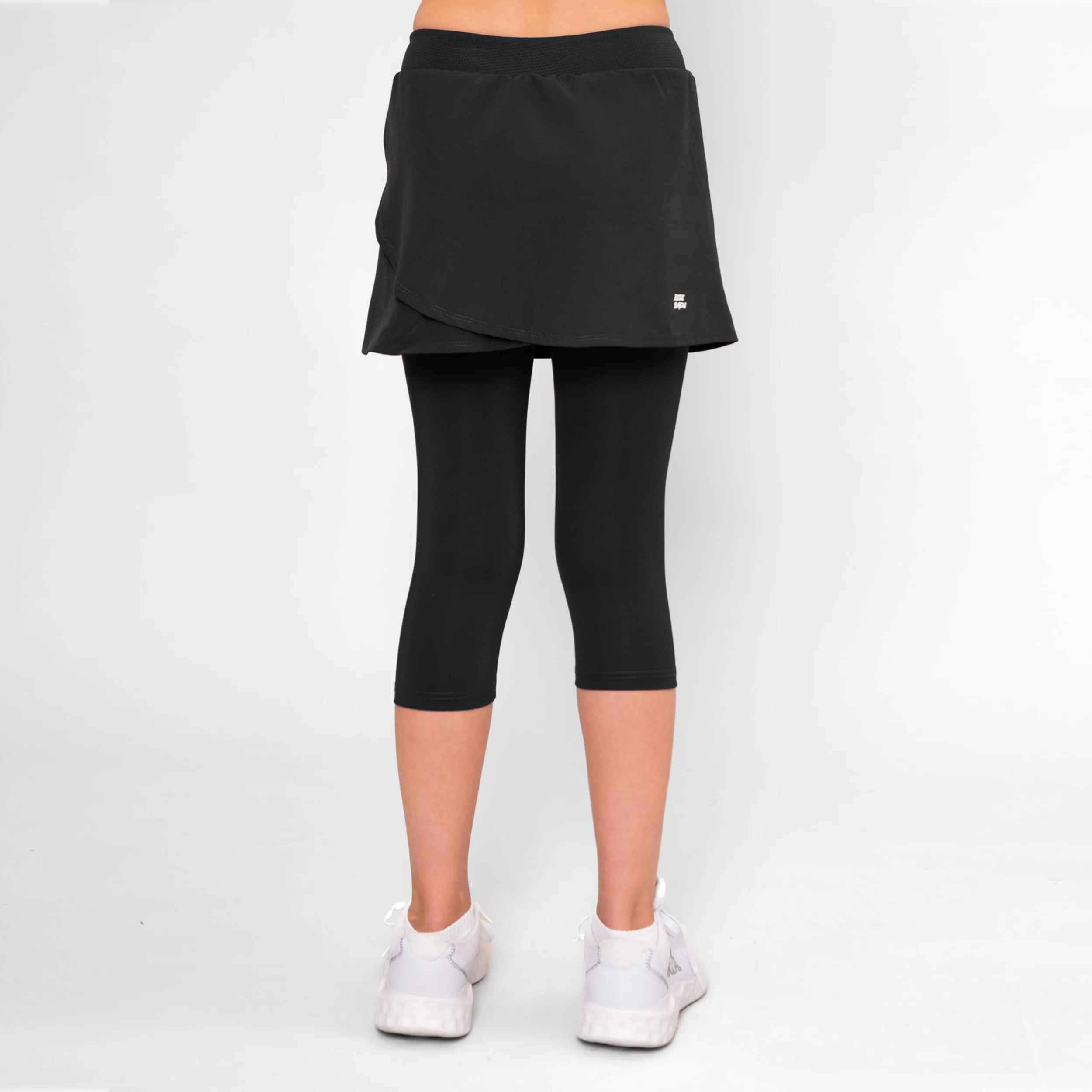 Crew Falda Con Malla Chicas-Negro - Image 7