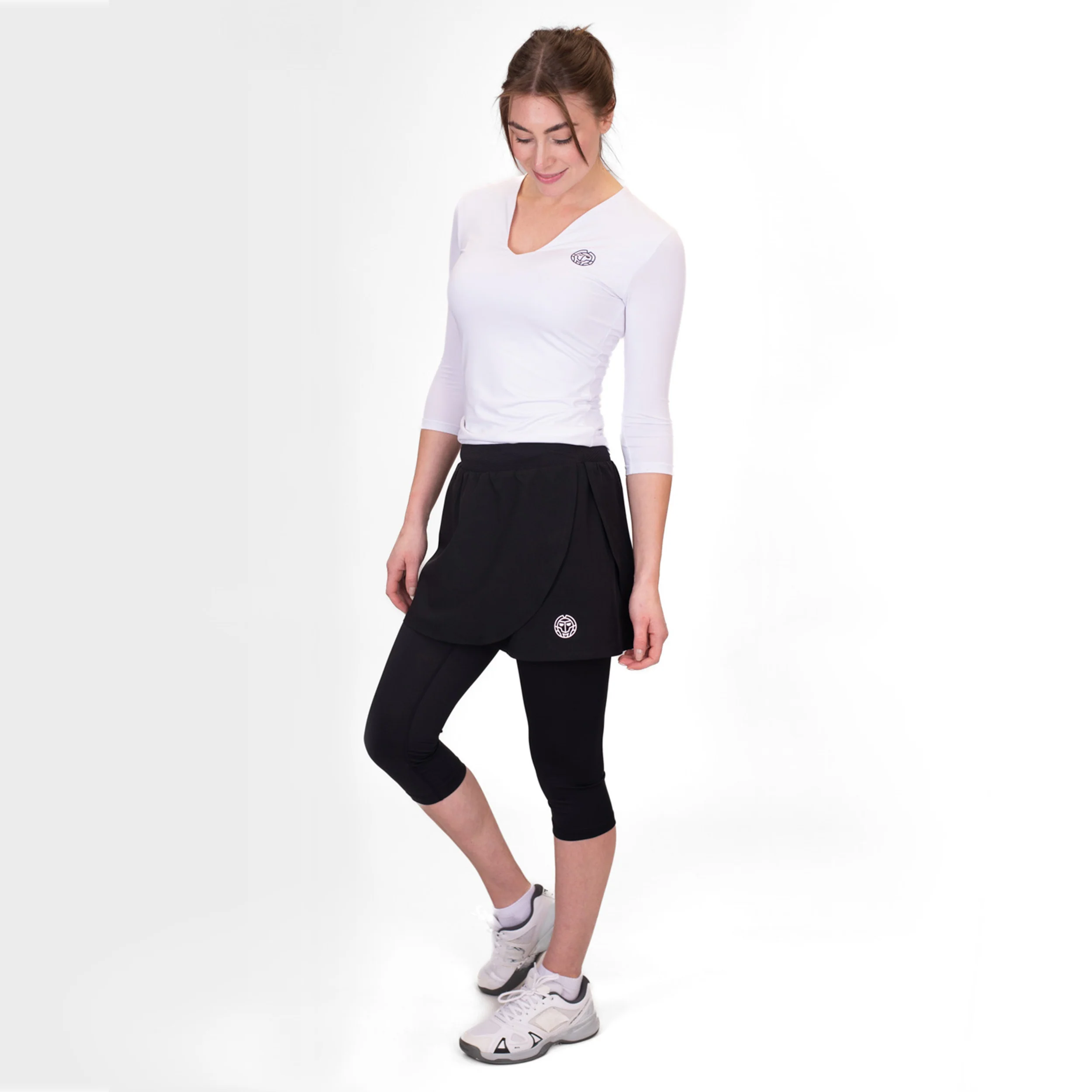 Crew Falda Con Malla Mujeres-Negro - Image 11