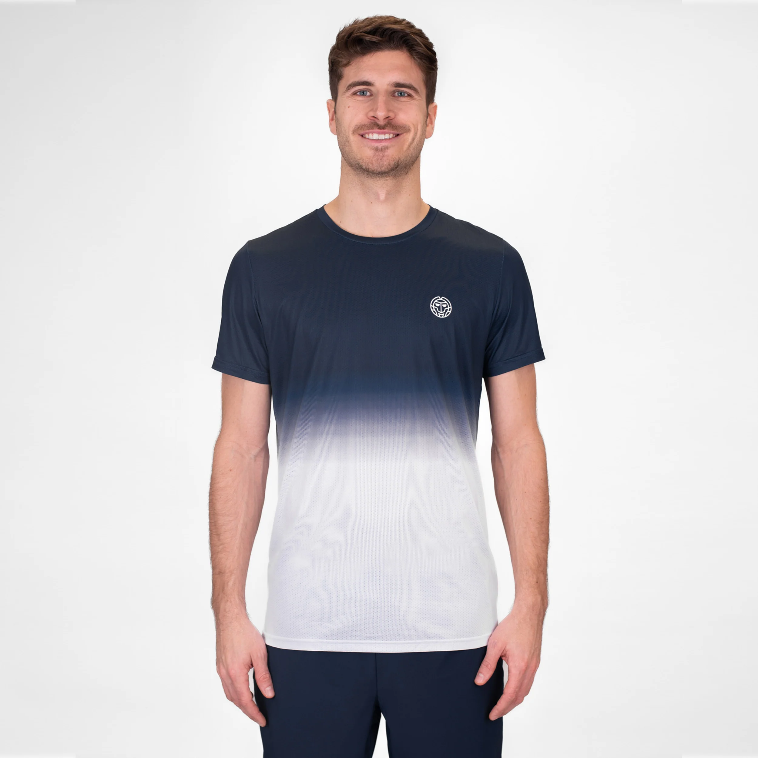 Crew Gradiant Camiseta De Manga Corta Hombres-Azul Oscuro,Blanco - Image 6