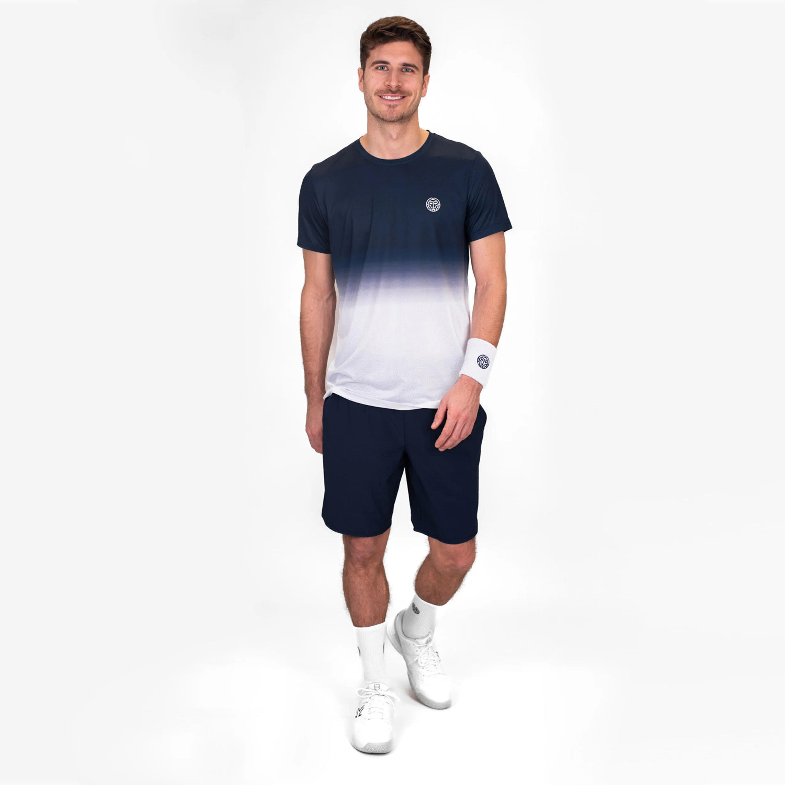 Crew Gradiant Camiseta De Manga Corta Hombres-Azul Oscuro,Blanco - Image 8