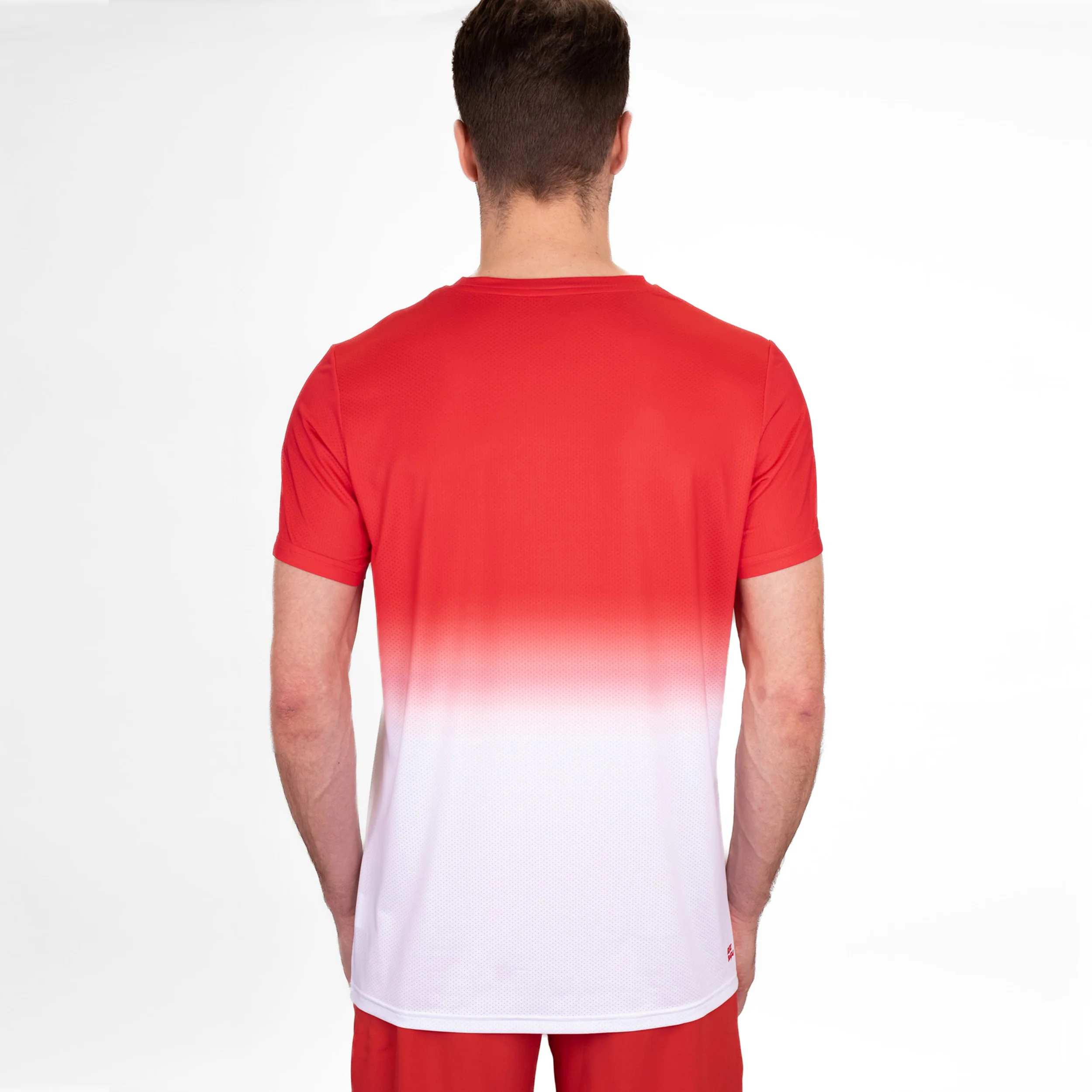Crew Gradiant Camiseta De Manga Corta Hombres-Rojo,Blanco - Image 7