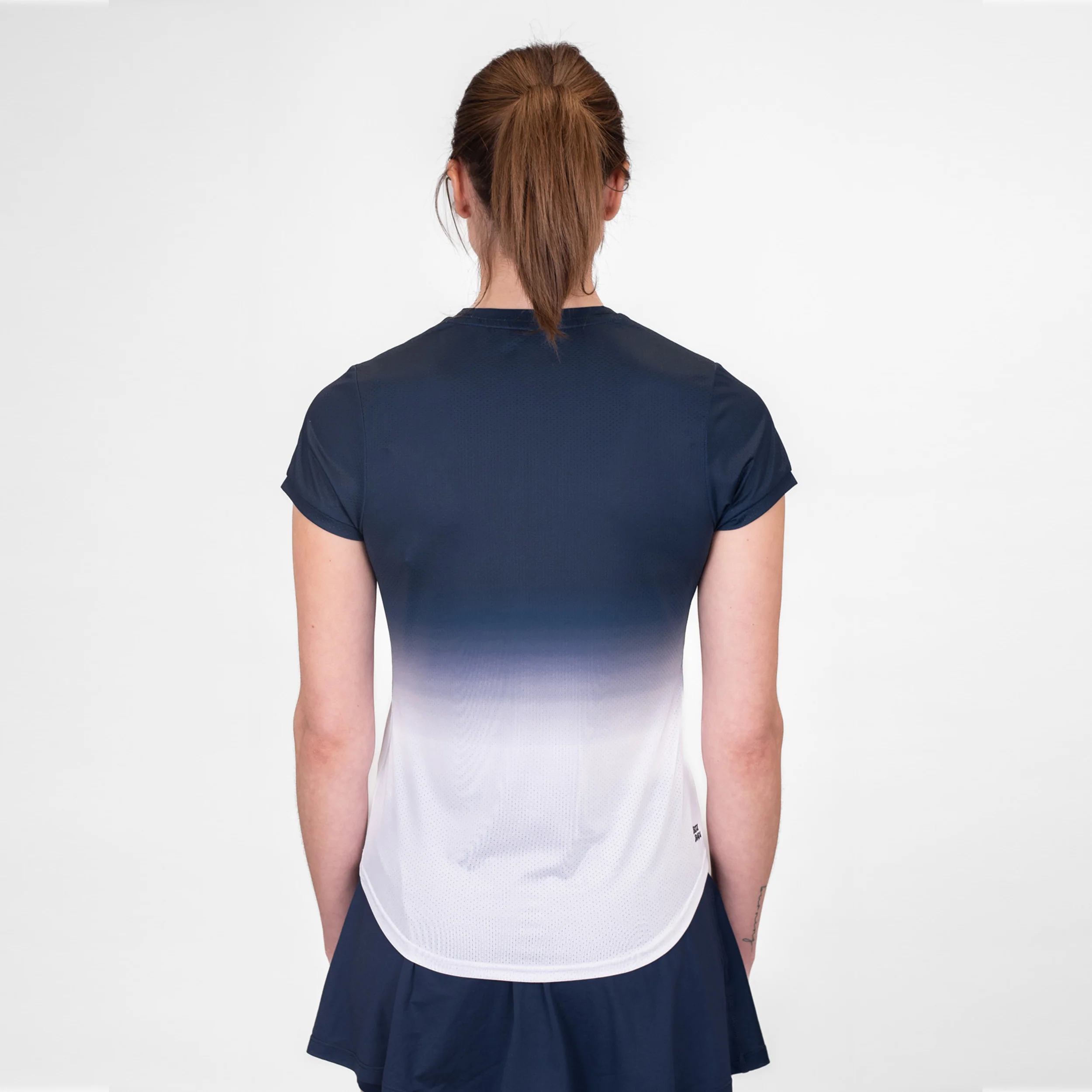 Crew Gradiant Camiseta De Manga Corta Mujeres-Azul Oscuro,Blanco - Image 2