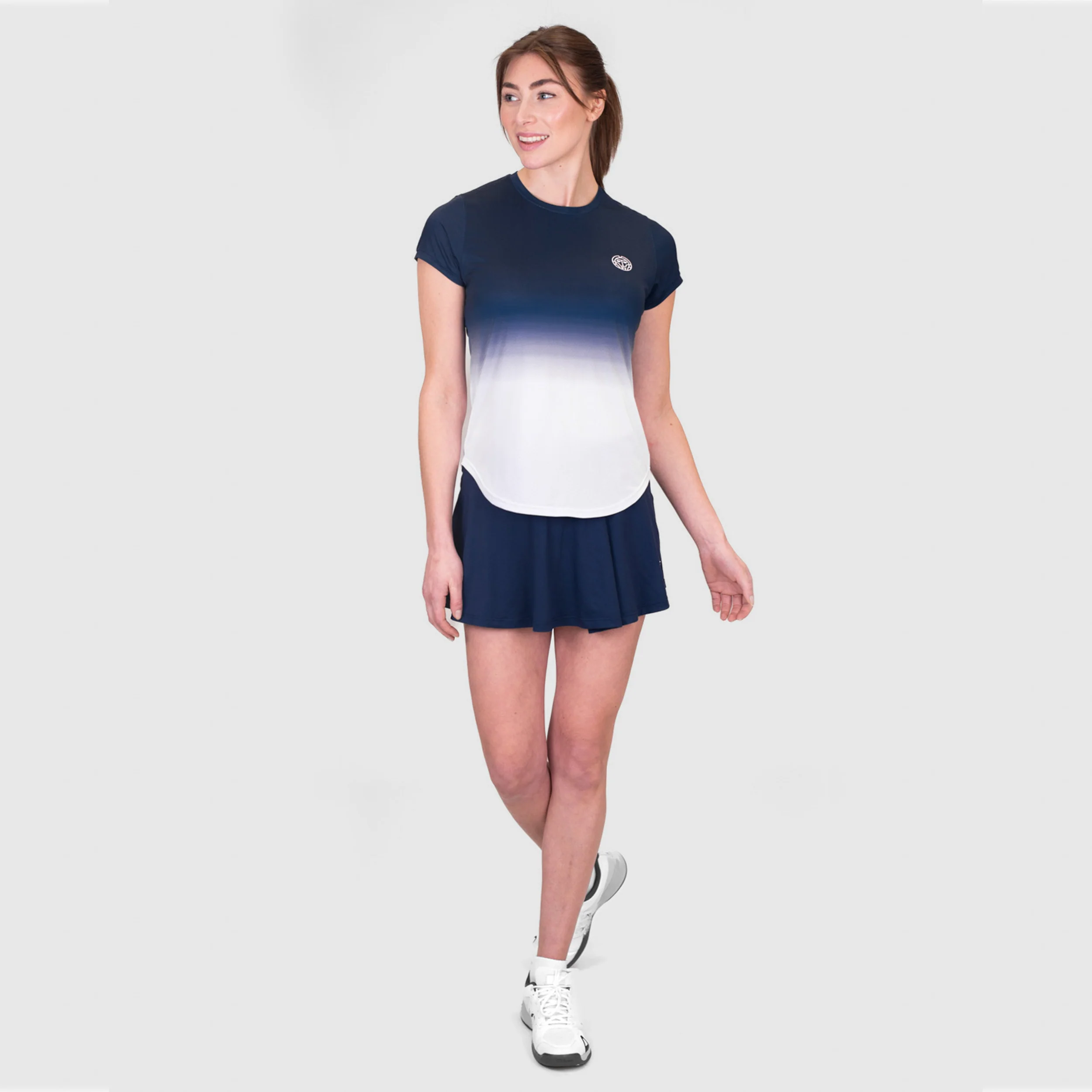 Crew Gradiant Camiseta De Manga Corta Mujeres-Azul Oscuro,Blanco - Image 3