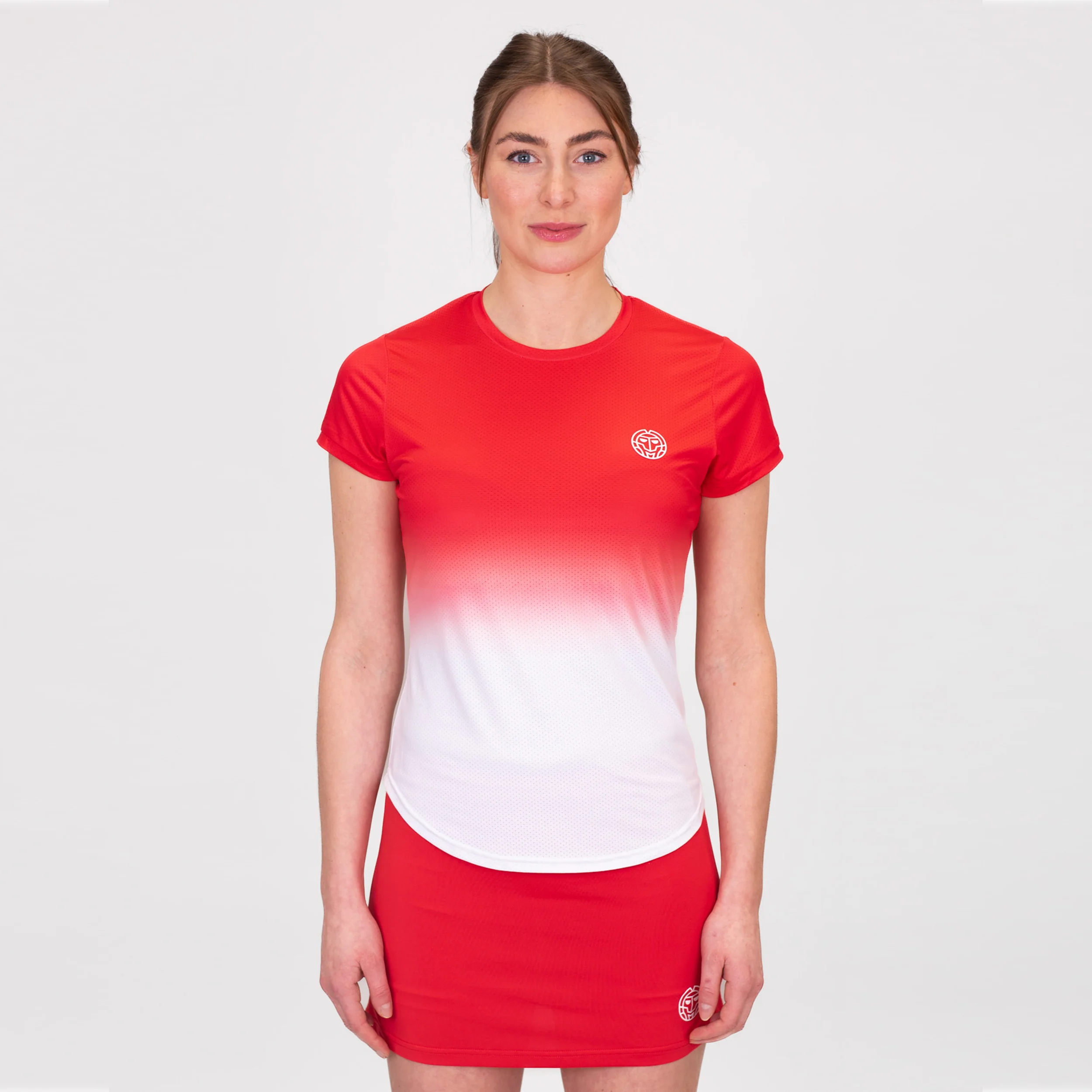 Crew Gradiant Camiseta De Manga Corta Mujeres-Rojo,Blanco