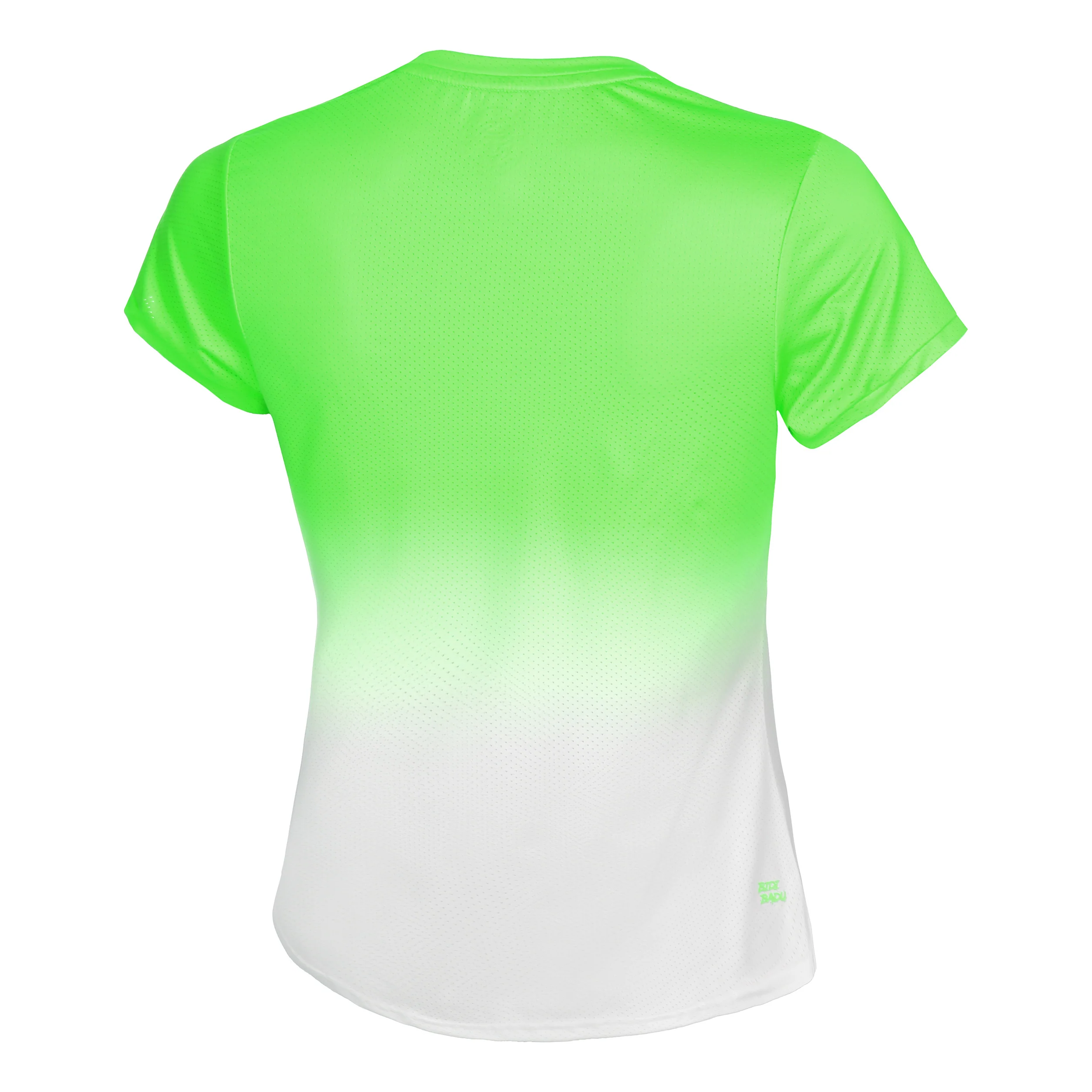 Crew Gradiant Camiseta De Manga Corta Mujeres-Verde Neón,Blanco - Image 2