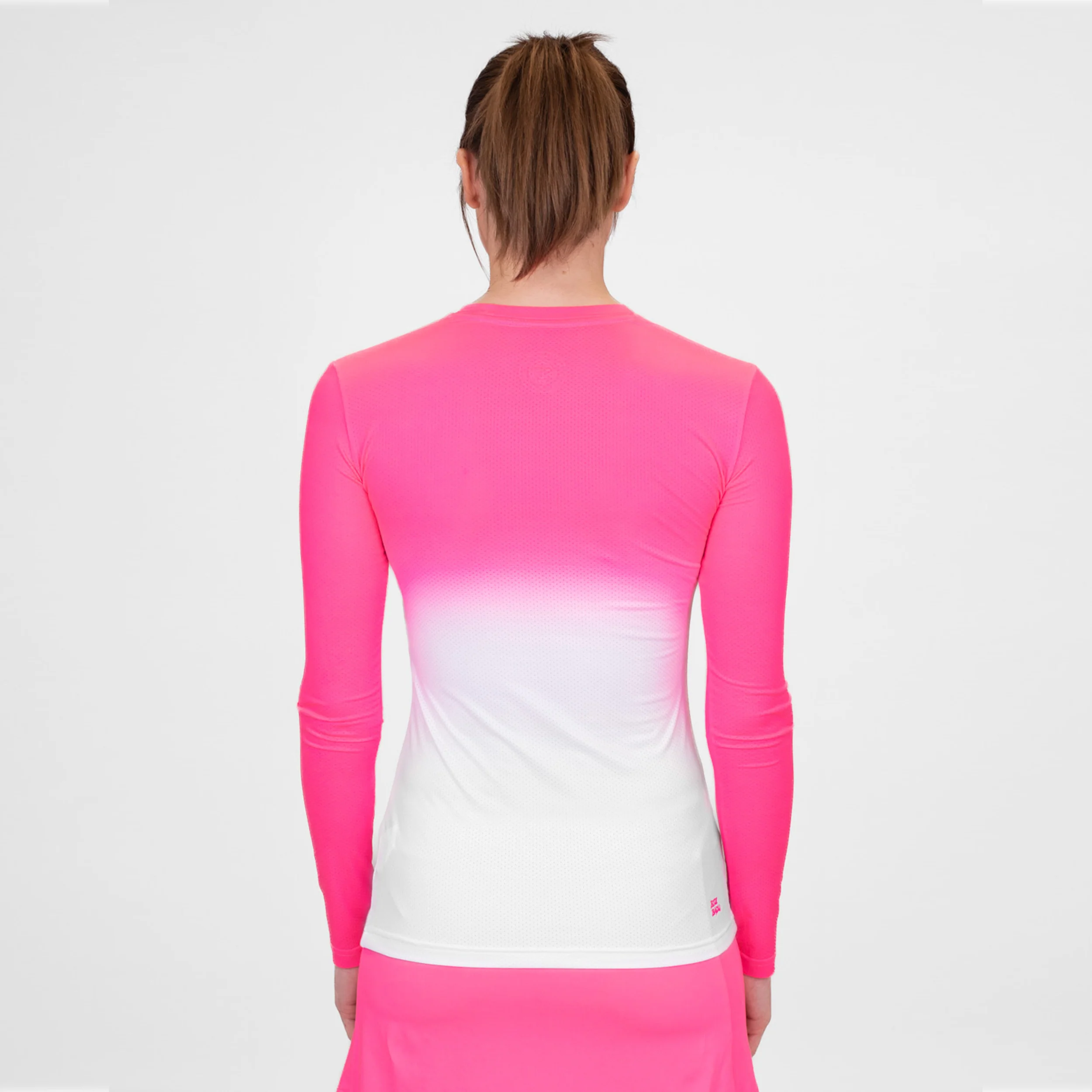 Crew Gradiant Camiseta De Manga Larga Mujeres-Rosa,Blanco - Image 2