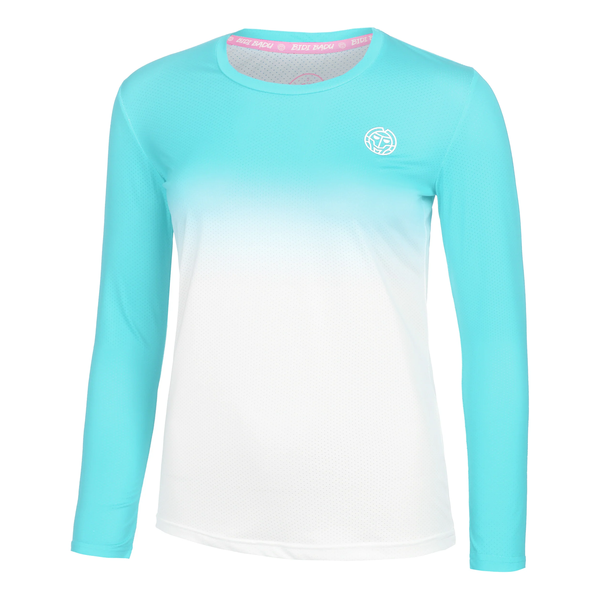 Crew Gradiant Camiseta De Manga Larga Mujeres-Turquesa,Blanco