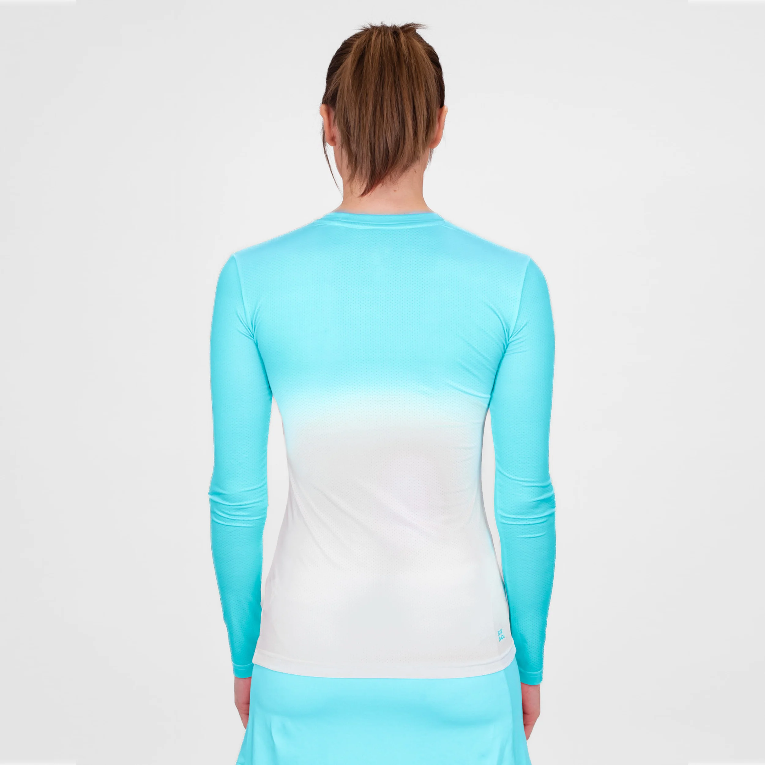 Crew Gradiant Camiseta De Manga Larga Mujeres-Turquesa,Blanco - Image 6