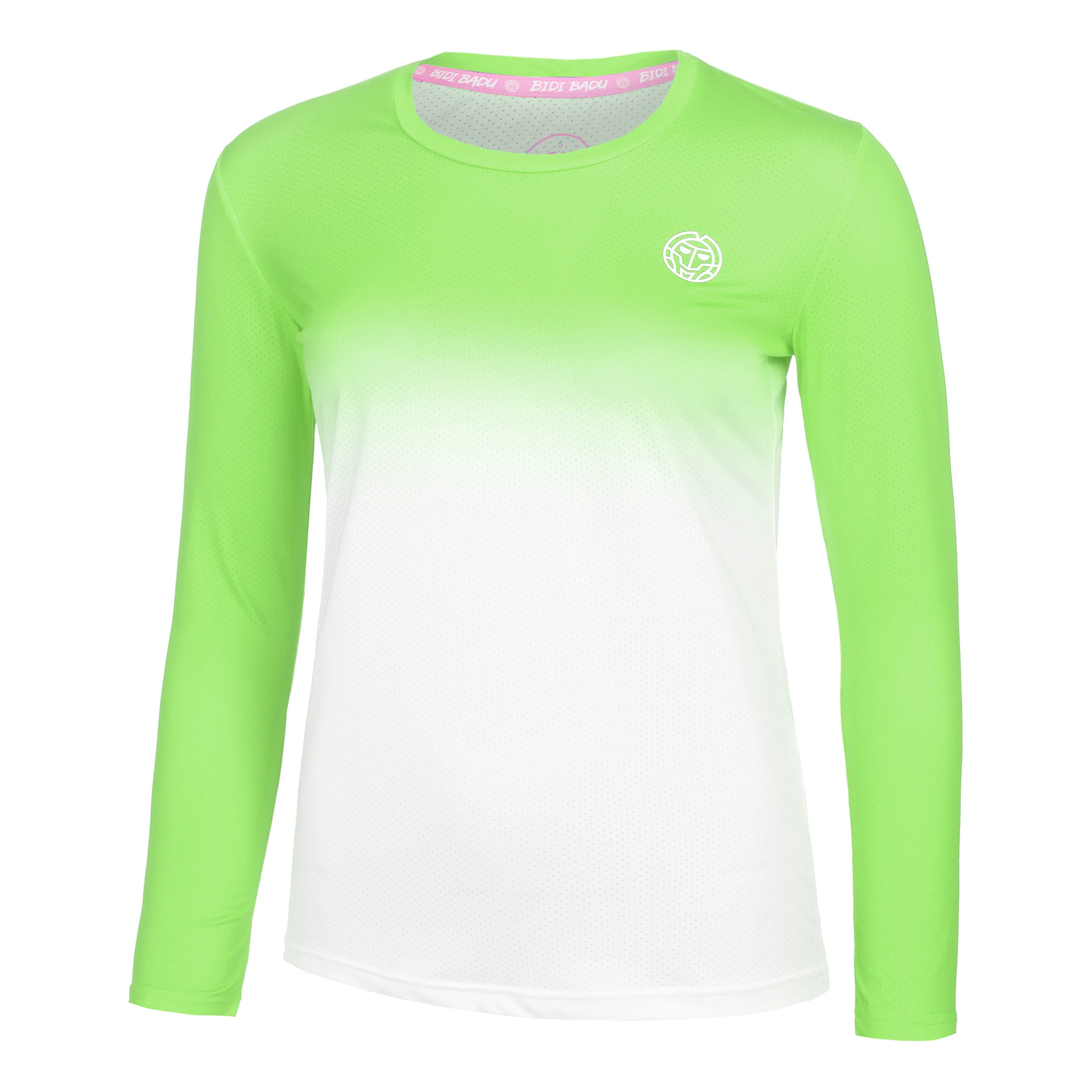 Crew Gradiant Camiseta De Manga Larga Mujeres-Verde Neón,Blanco