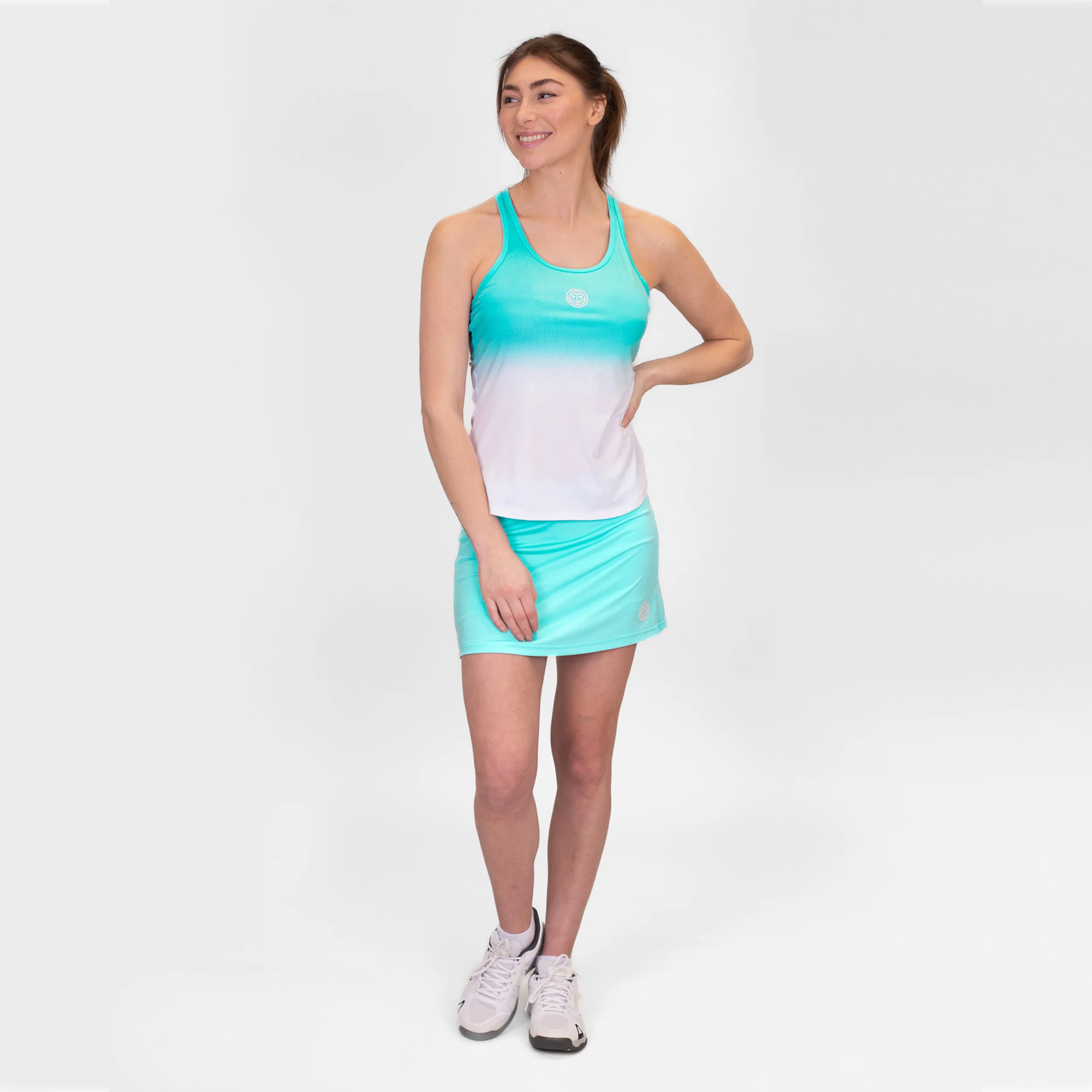 Crew Gradiant Camiseta De Tirantes Mujeres-Turquesa,Blanco - Image 8