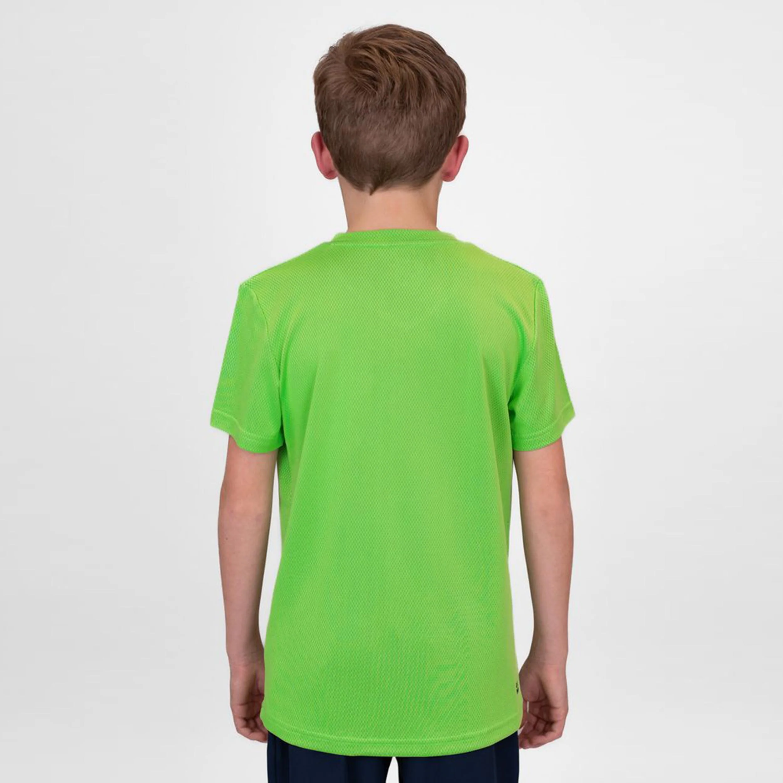 Crew Inside Out V-Neck Camiseta De Manga Corta Chicos-Verde Neón,Azul Oscuro - Image 5