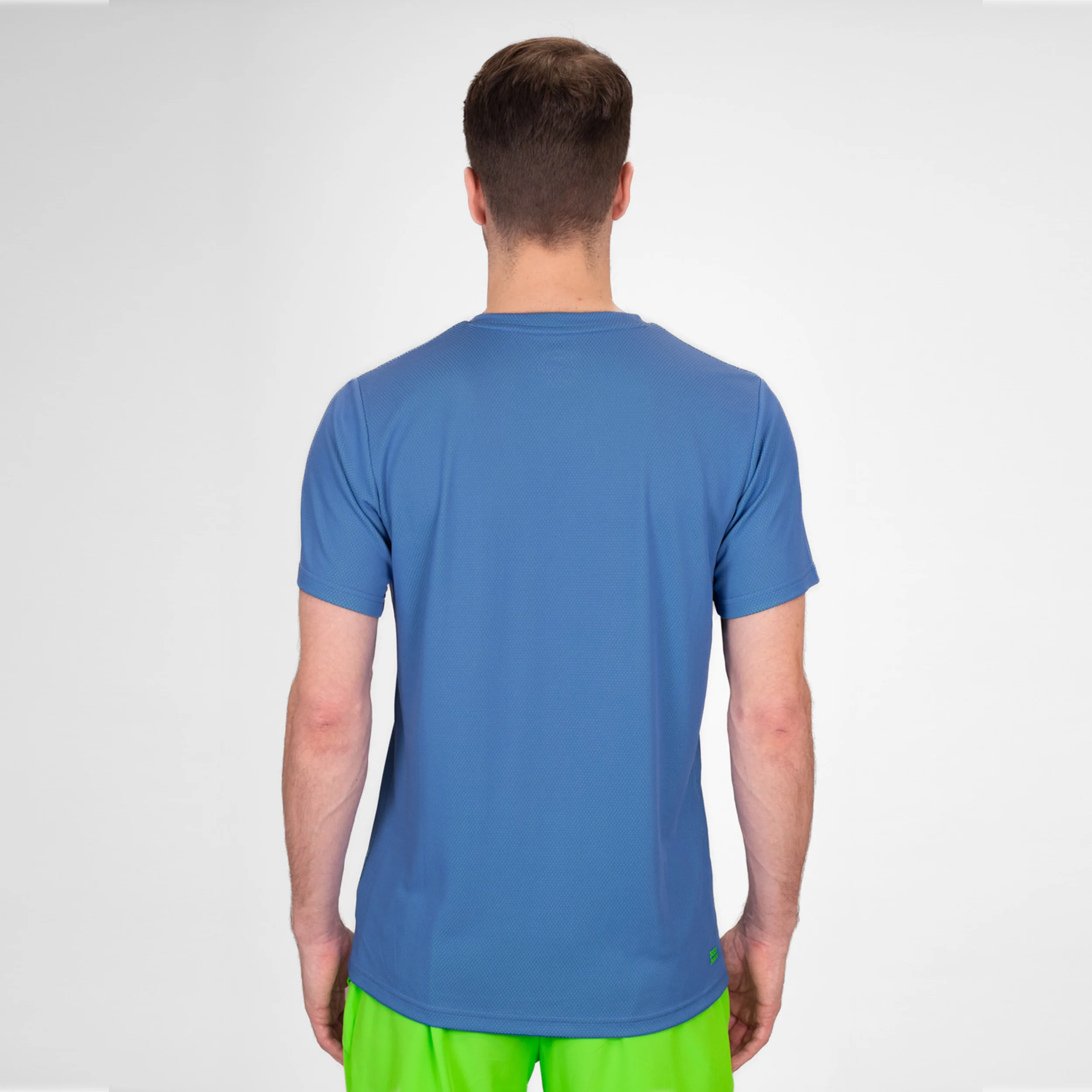 Crew Inside Out V-Neck Camiseta De Manga Corta Hombres-Azul,Verde Neón - Image 6
