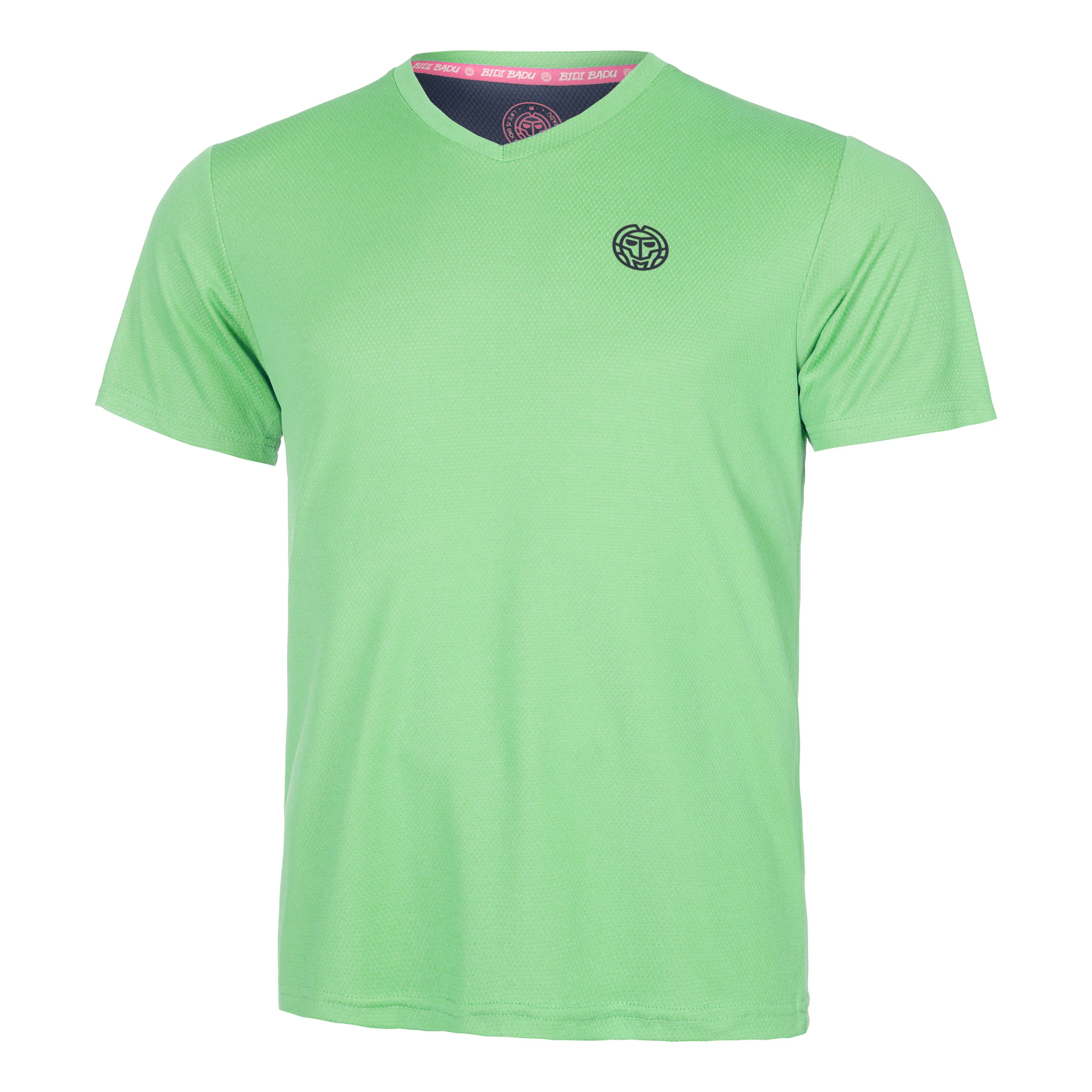 Crew Inside Out V-Neck Camiseta De Manga Corta Hombres-Verde Neón,Azul Oscuro