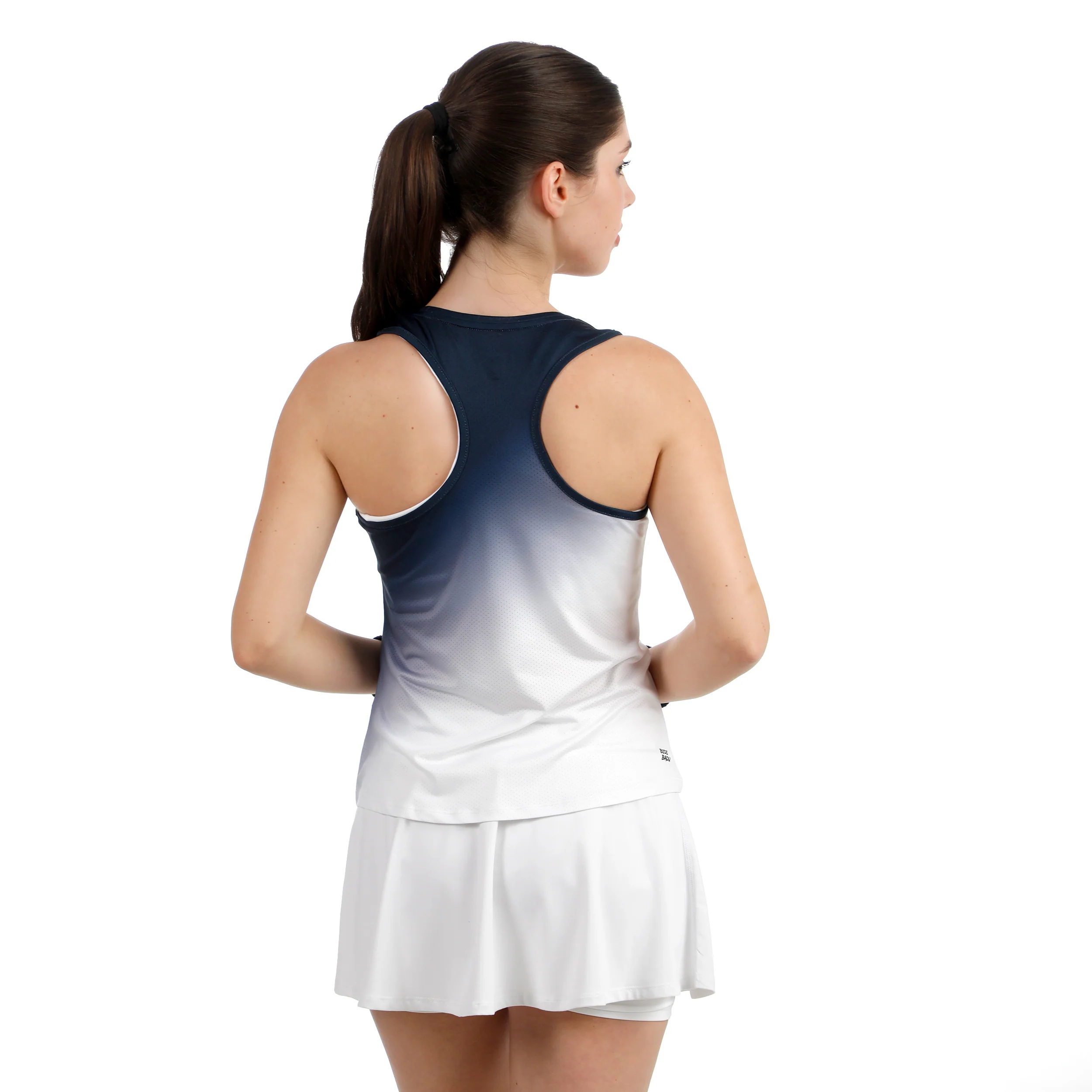 Crew Racerback Camiseta de tirantes Mujeres-azul oscuro, blanco - Image 2