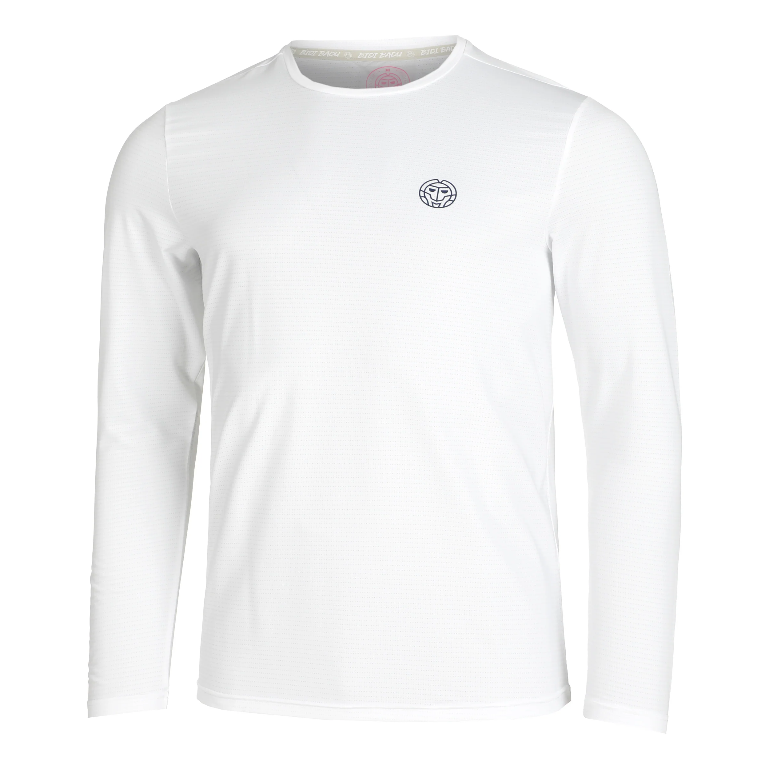 Crew Roundneck Camiseta De Manga Larga Hombres-Blanco - Image 4