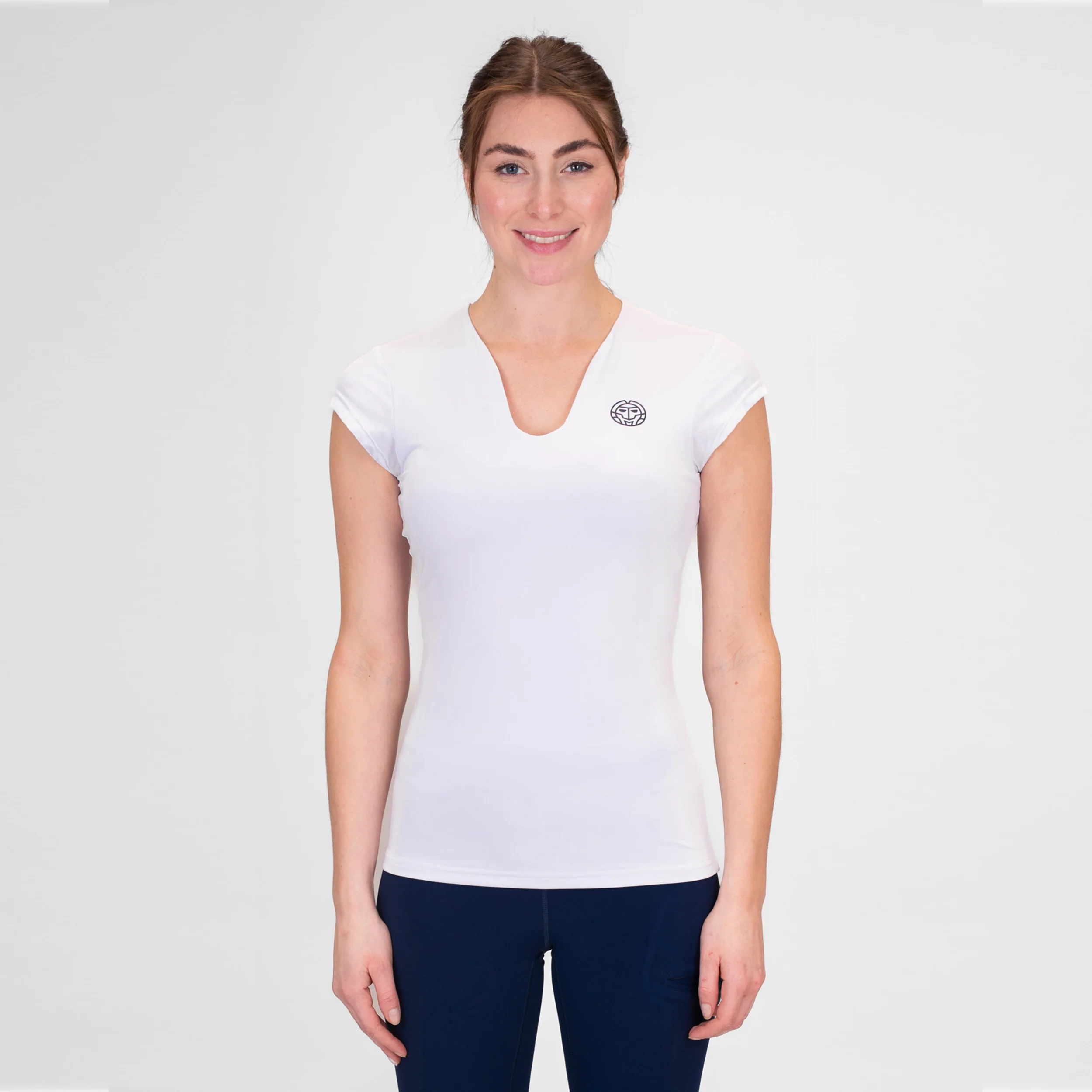 Crew V-Neck Camiseta De Manga Corta Mujeres-Blanco - Image 5